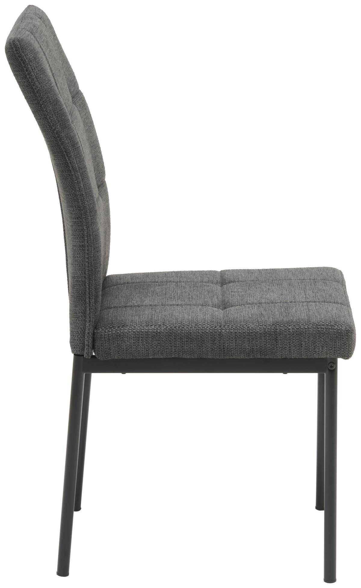 Vierfußstuhl Finn Webstoff Anthrazit, B: 44 cm - Anthrazit/Schwarz, KONVENTIONELL, Textil/Metall (44/96/61cm) - MID.YOU