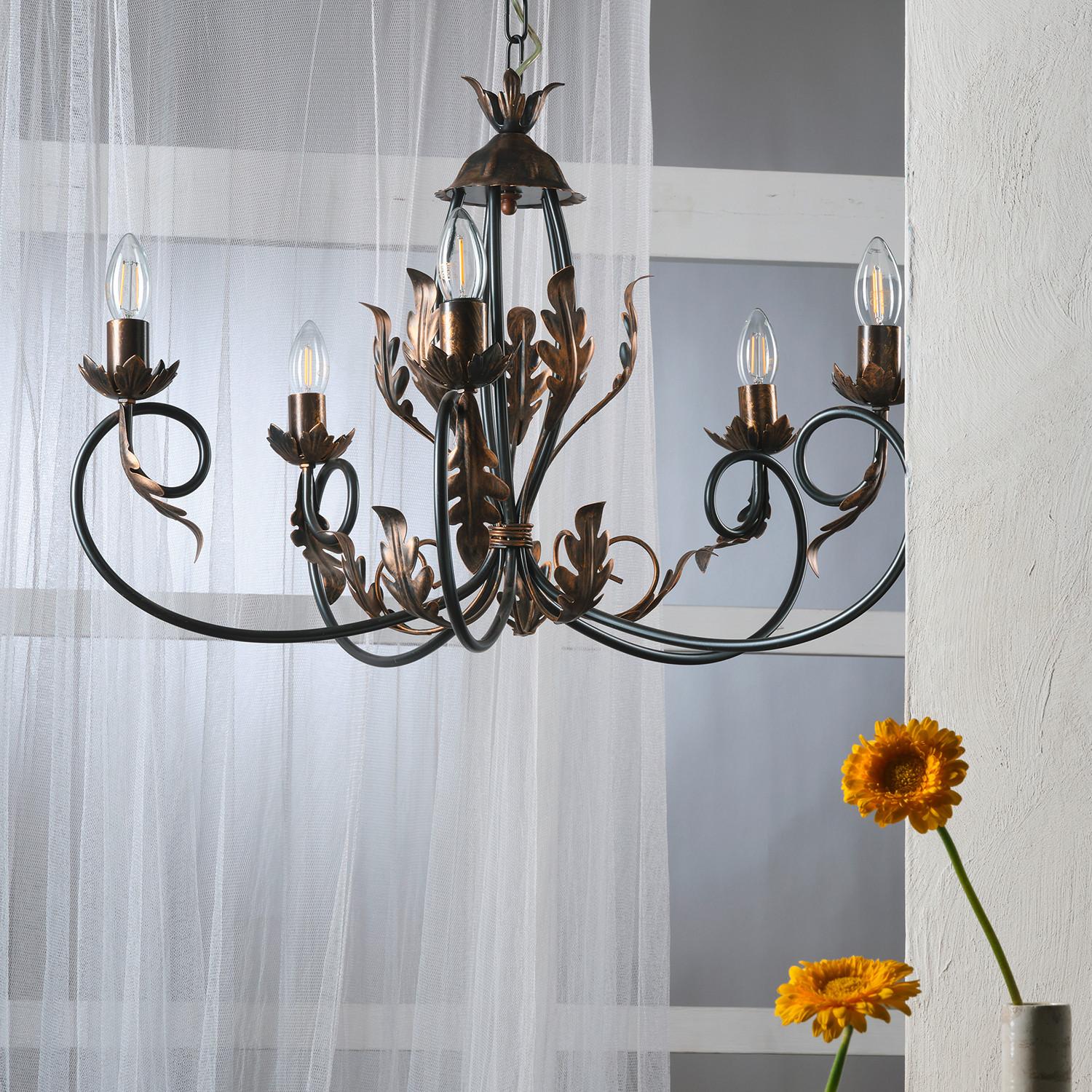 Kronleuchter Gretel Bronzefarben L: 65 cm - Bronzefarben, KONVENTIONELL, Metall (65/65/110cm)