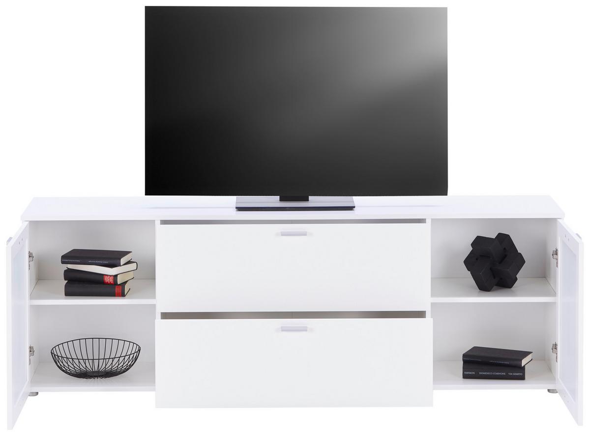 Tv-lowboard Xeno B: 180 Cm Weiß - Weiß, MODERN, Glas/Holzwerkstoff (180/62/37cm)