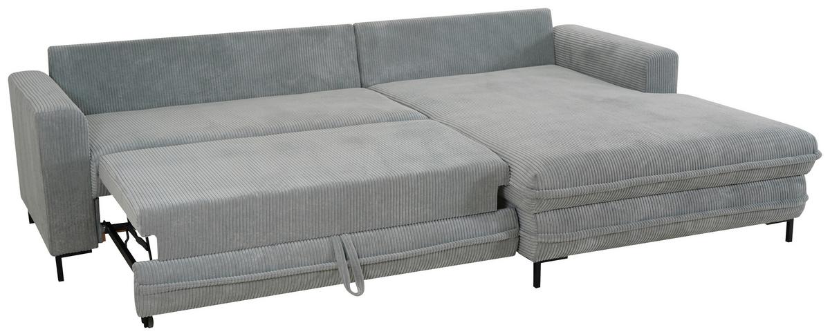 Ecksofa Armilla Hellgrau S: 272x174 cm - Hellgrau/Schwarz, Design, Textil (272/174cm) - MID.YOU