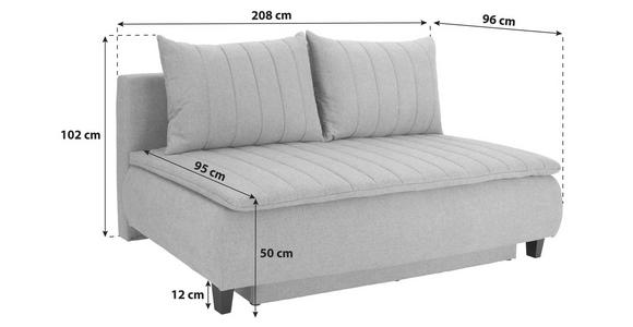 Boxspringsofa mit Schlaffunkt. und Bettkasten Marino Greige - Greige/Schwarz, MODERN, Textil (208/102/96cm) - Luca Bessoni