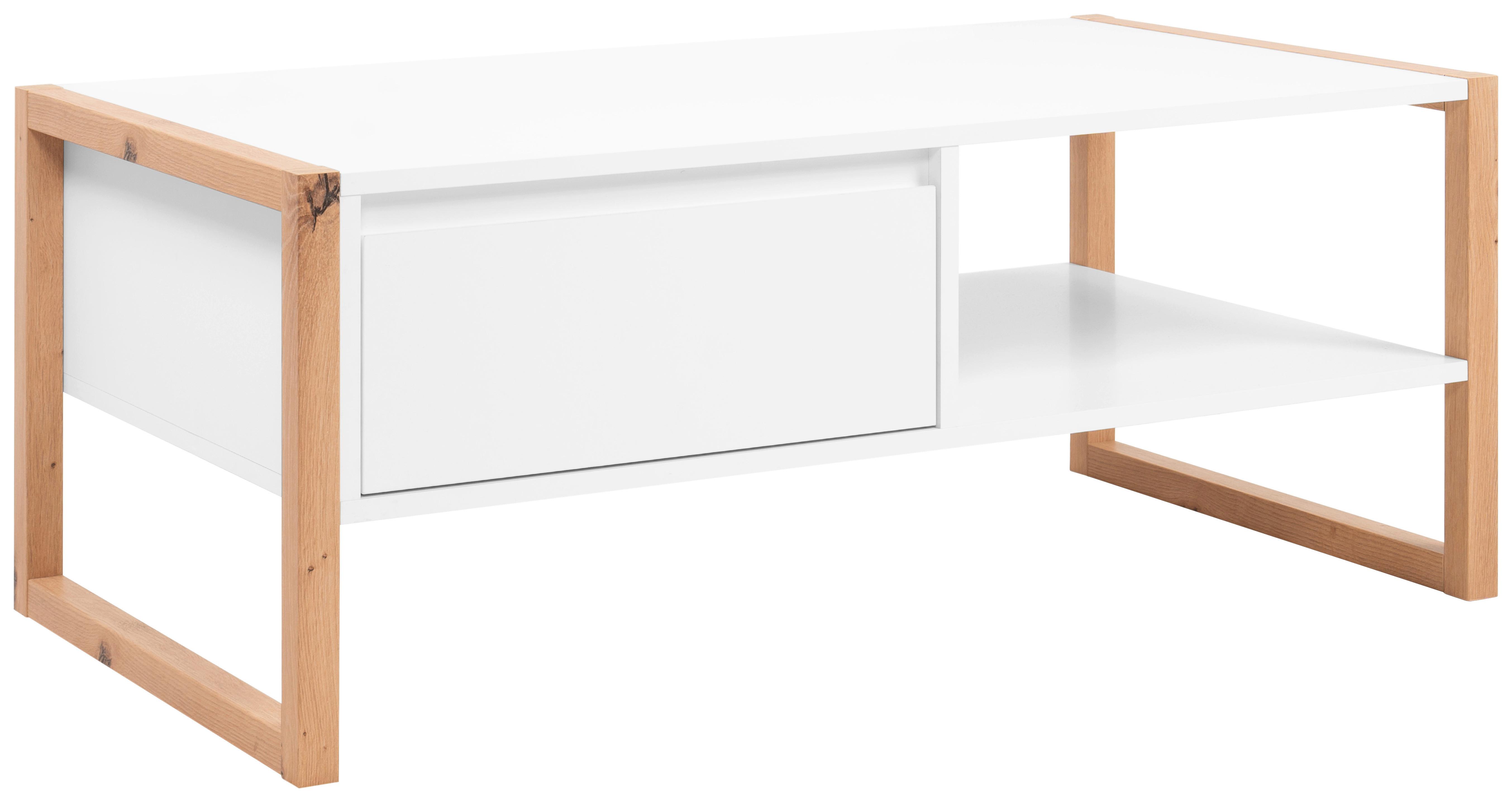 Couchtisch Denver Weiß/Eiche Dekor L: 100cm - Weiß/Eiche Artisan, Design, Holzwerkstoff (100/40/55cm) - MID.YOU