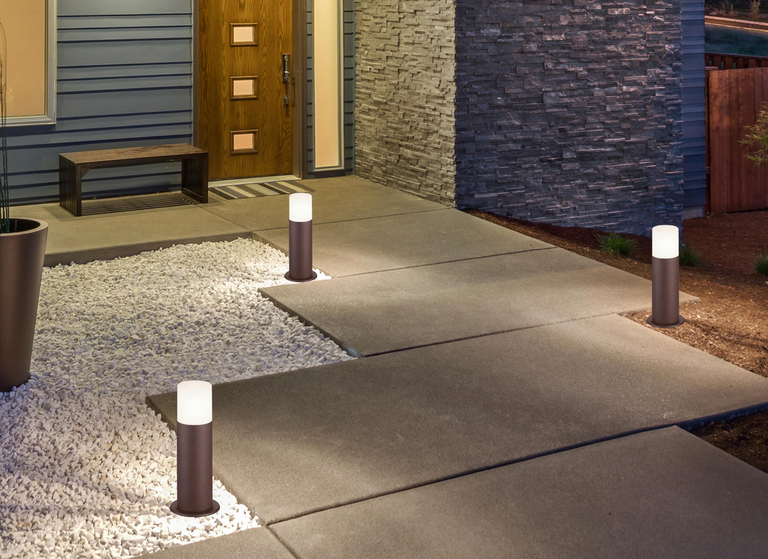 Wegeleuchte Hoosic 28 Watt Metall Kunststoff - Rostfarben/Weiß, Design, Kunststoff/Metall (12/30cm) - Trio Leuchten