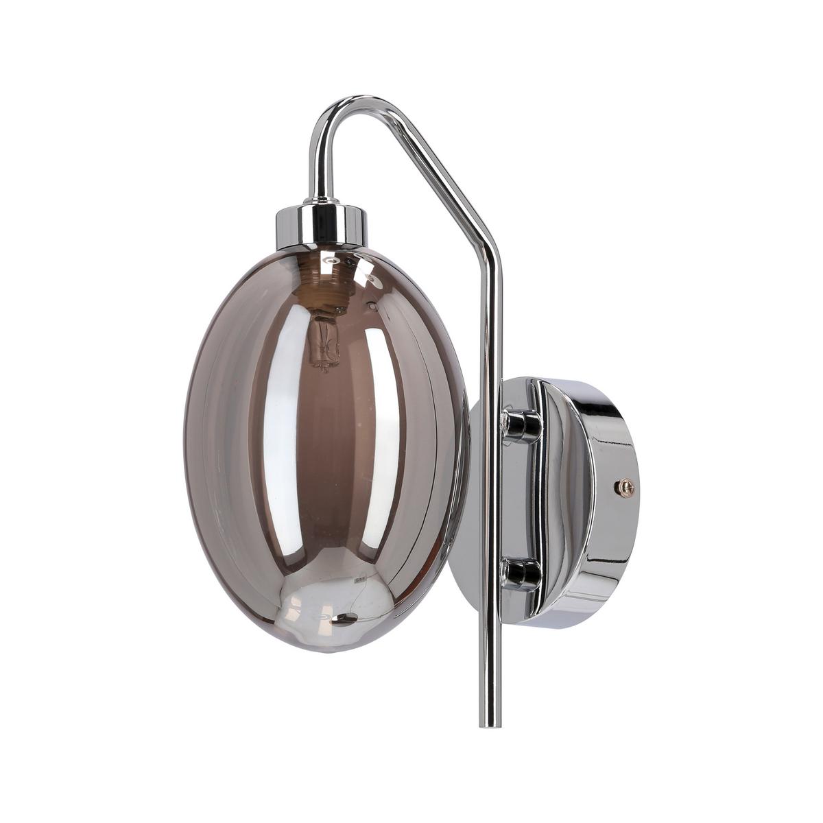 Wandleuchte 50401225 Lukka - Chromfarben/Edelstahlfarben, Design, Glas/Metall (17/10/25cm)
