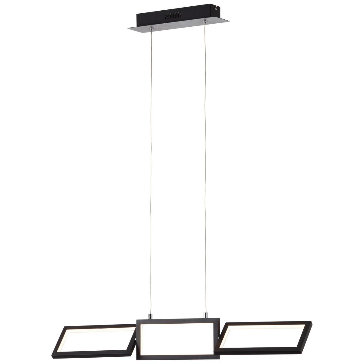 Led-hängeleuchte Ranut H: 120 Cm 3-Flammig - Schwarz, Design, Kunststoff/Metall (80,5/12/120cm) - Brilliant