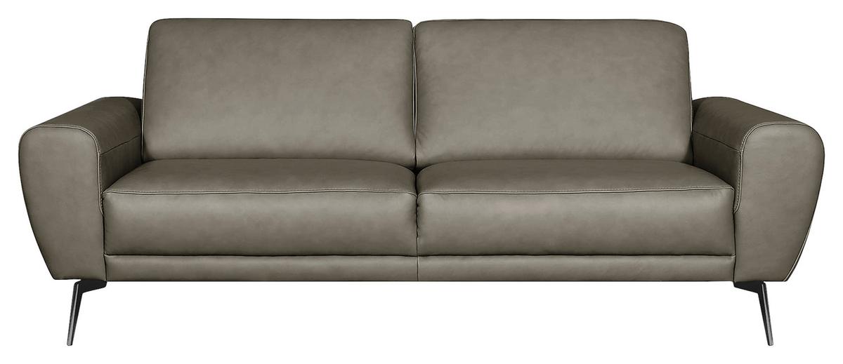 3-Sitzer-Sofa Spring, Grau B: 207 cm - Schwarz/Grau, Design, Leder (207/85/92cm) - Livetastic
