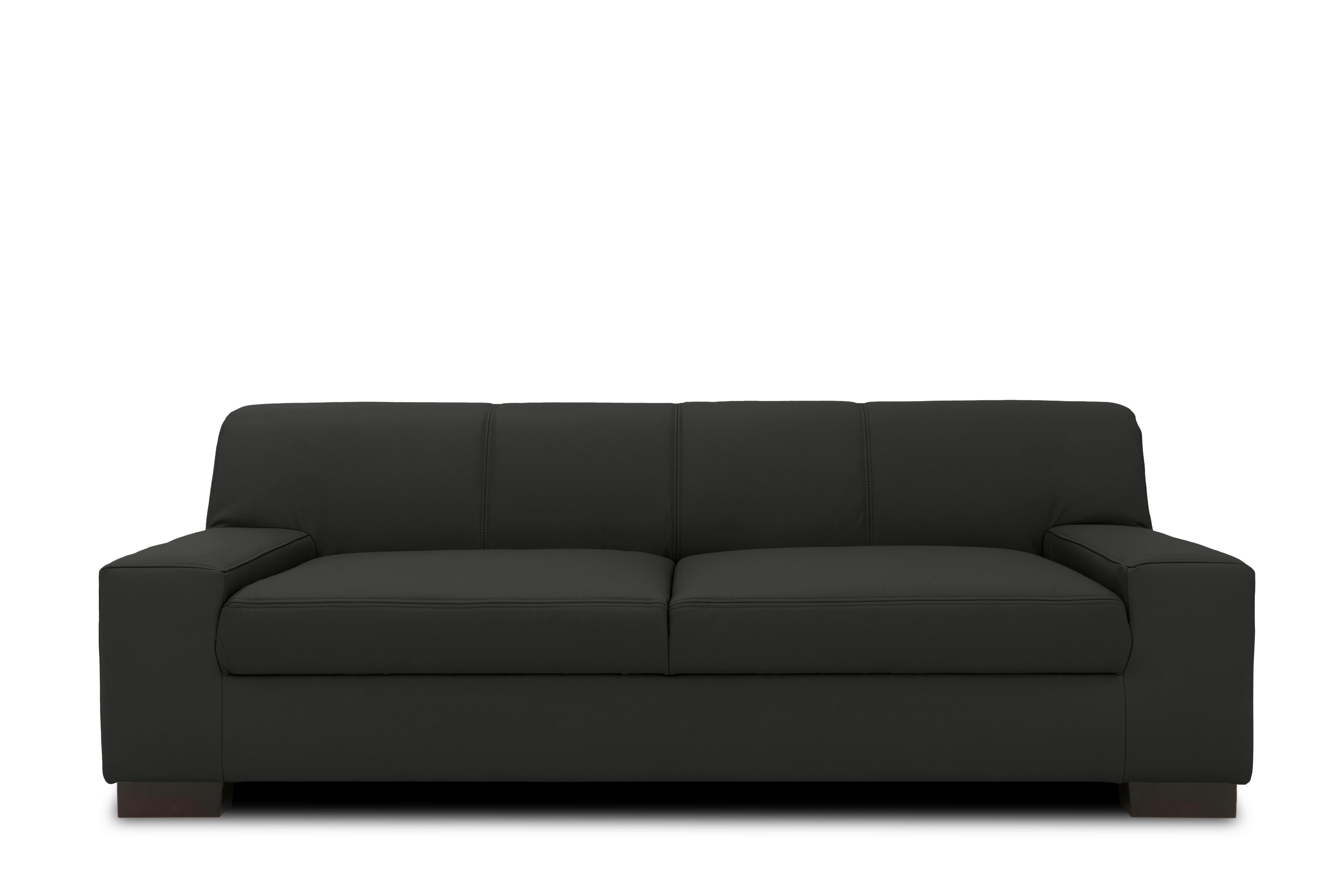 3-sitzer-sofa Norma Schwarz Lederlook - Wengefarben/Schwarz, Design, Textil (212/74/85cm) - MID.YOU