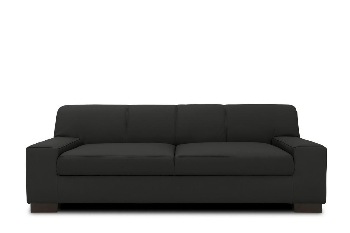 3-sitzer-sofa Norma Schwarz Lederlook - Wengefarben/Schwarz, Design, Textil (212/74/85cm) - MID.YOU