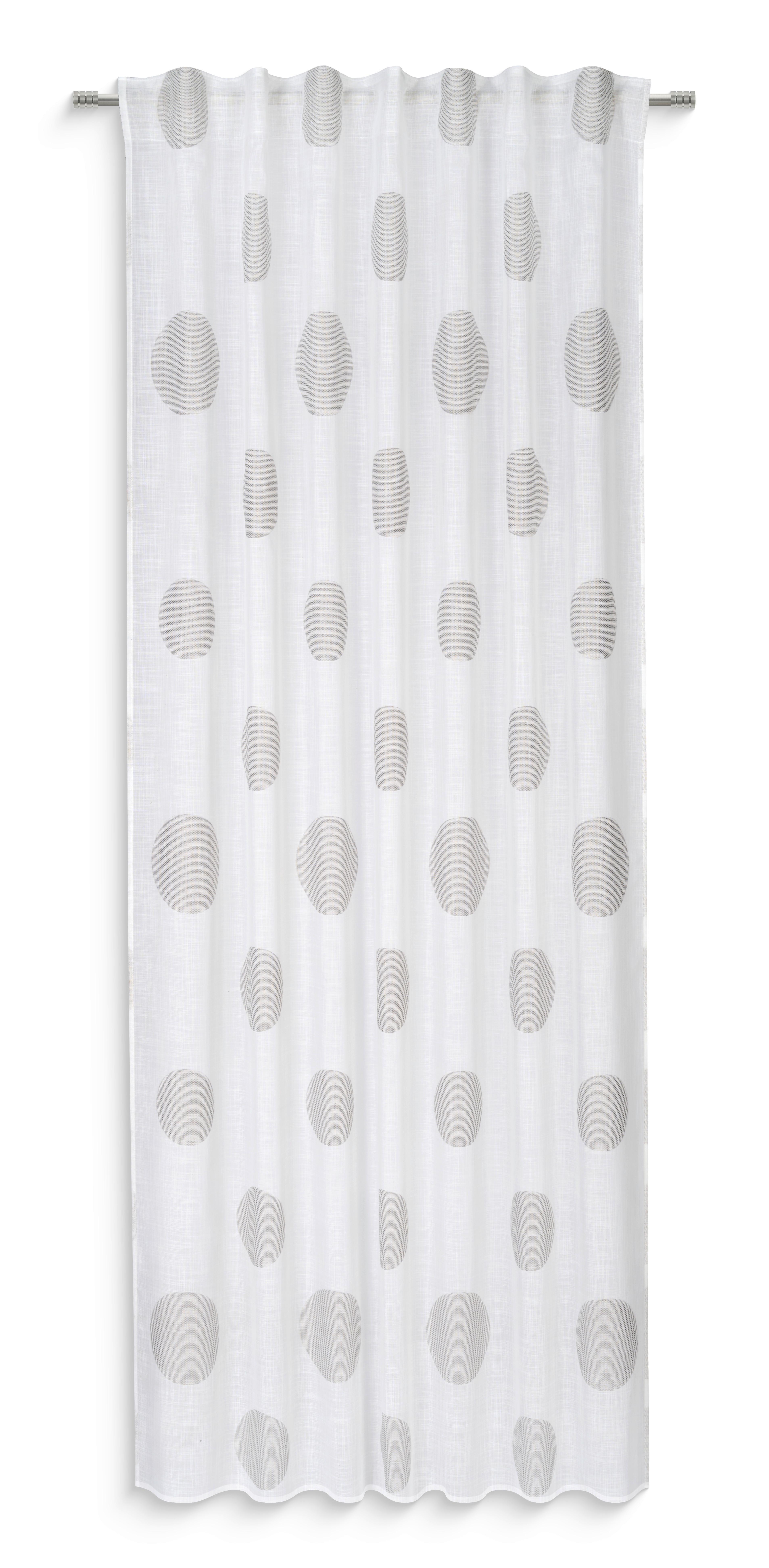 Fertigvorhang Alea - Taupe/Weiß, MODERN, Textil (140/245cm) - Luca Bessoni