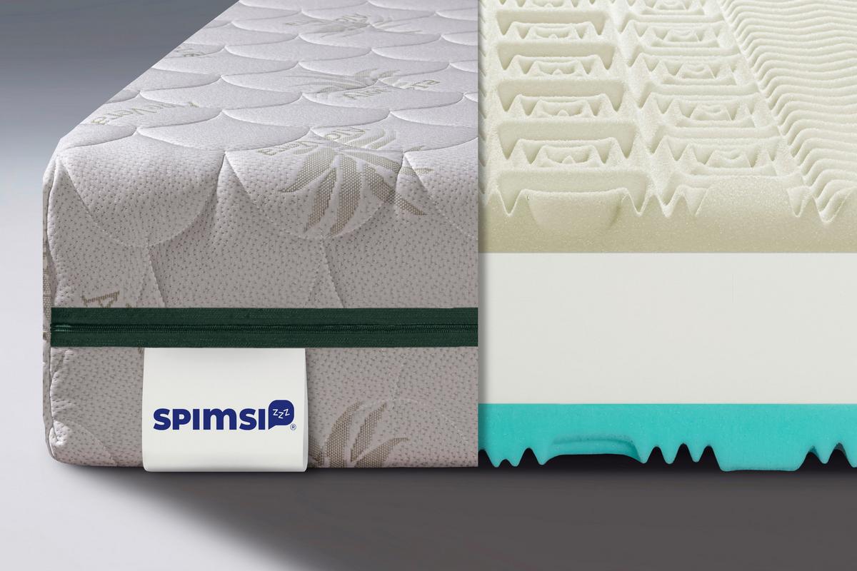 Viscomatratze Spimsi Aloe 90x200 cm H3/H4 H: 19 cm - Weiß/Grün, LIFESTYLE, Textil (90/200cm) - Spimsi