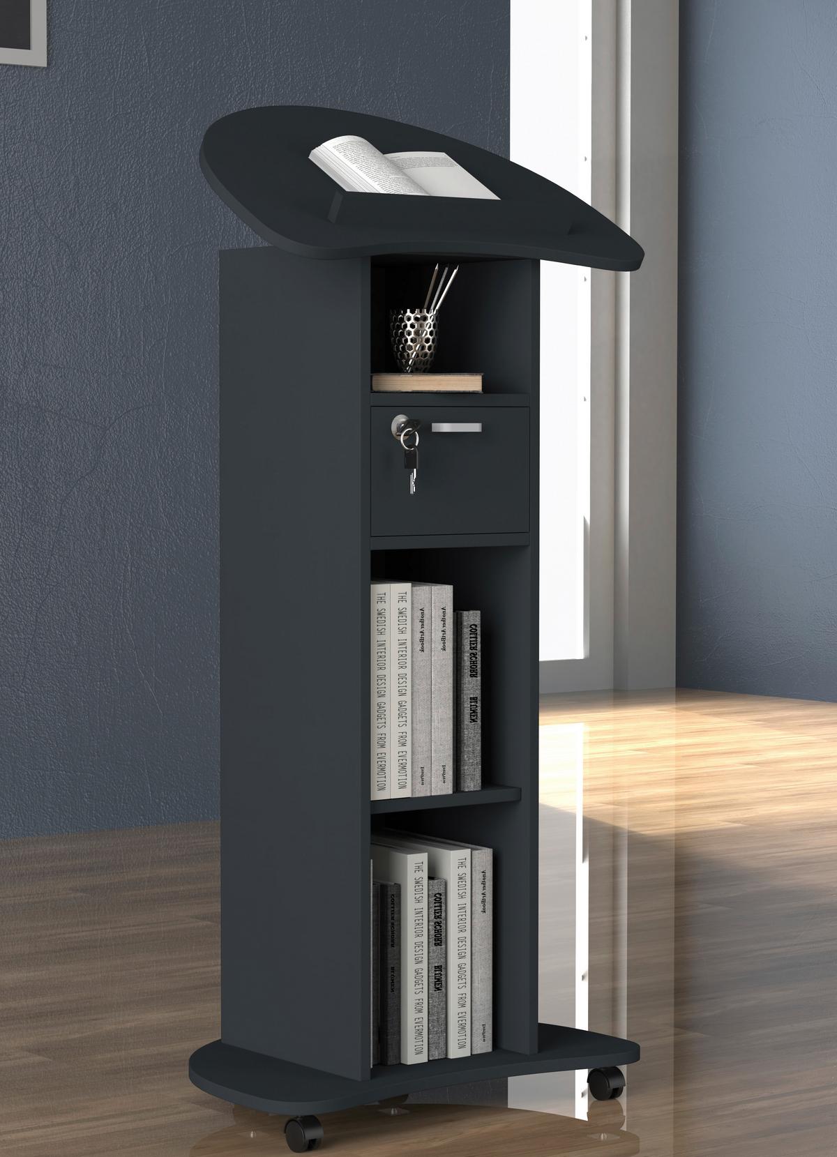 Stehpukt Redola M Anthrazit Mit Stauraum - Anthrazit, MODERN, Holzwerkstoff (56/110/37cm) - MID.YOU