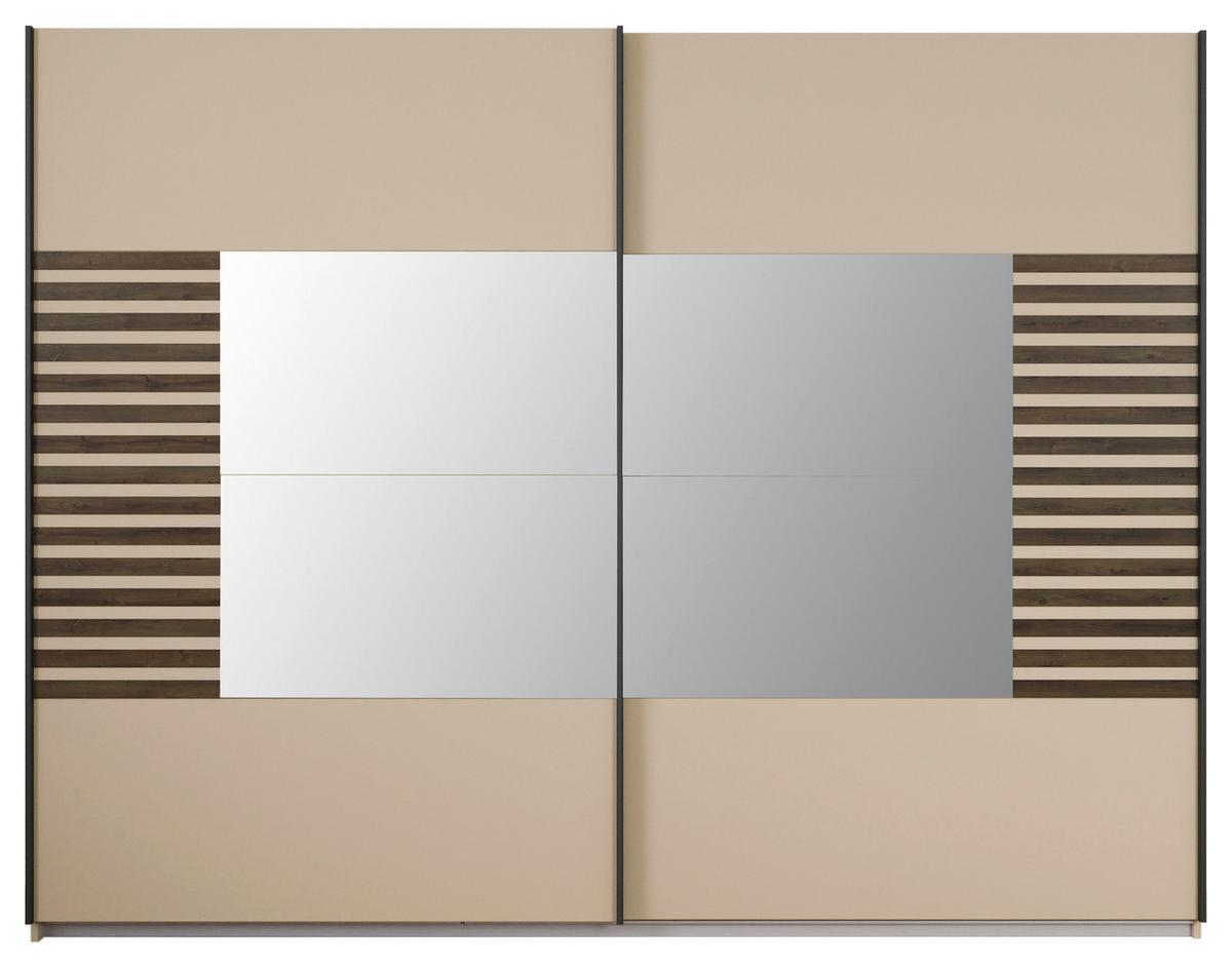 Schwebetürenschrank Barea Champagner Eiche Dunkel Dek. - Eiche dunkel/Champagner, MODERN, Holzwerkstoff (271/210/62cm) - Rauch Möbel