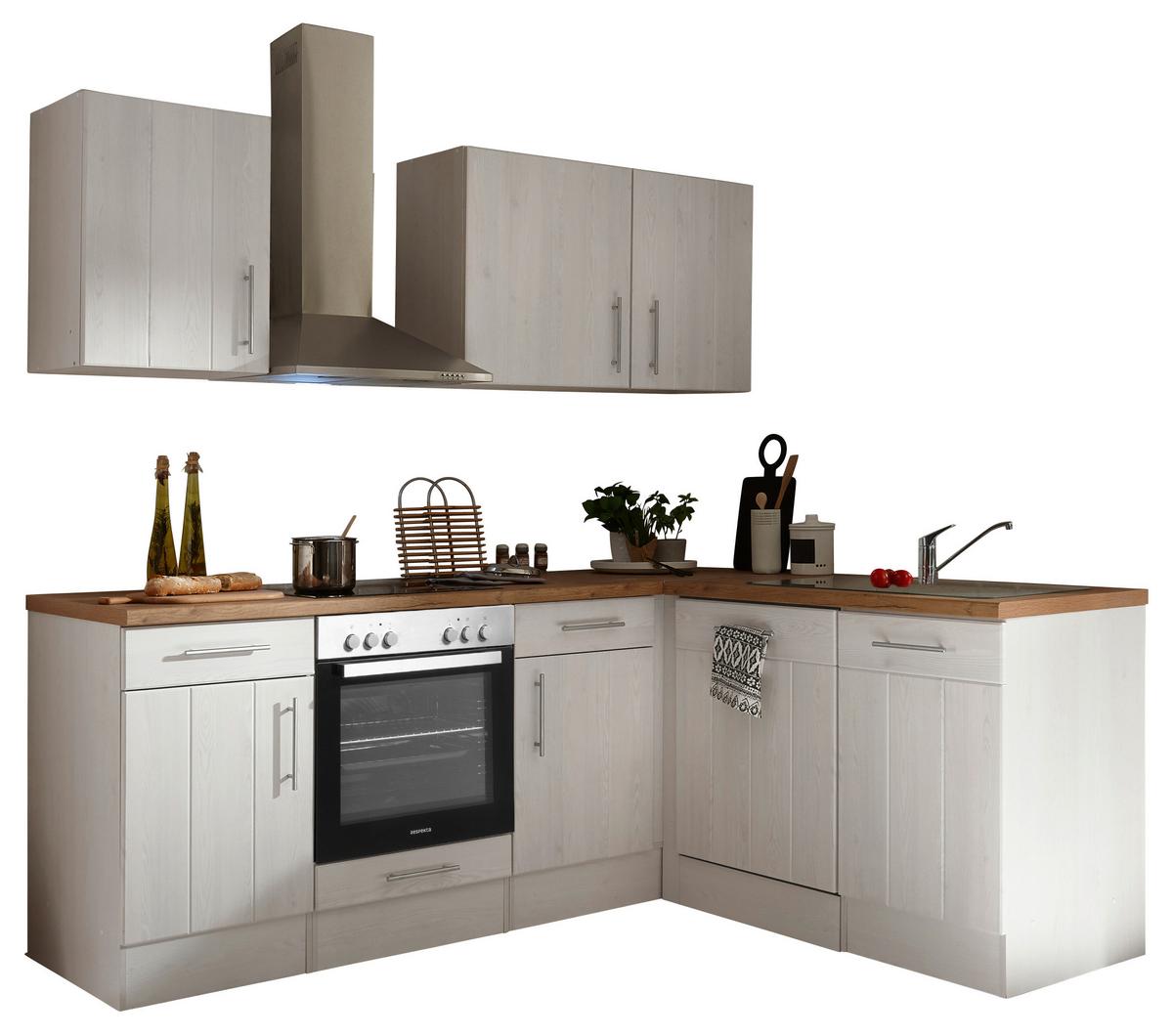 Eckküche Anton Landhaus - Wildeiche/Lärchefarben, Basics, Holzwerkstoff (220/172cm) - Respekta