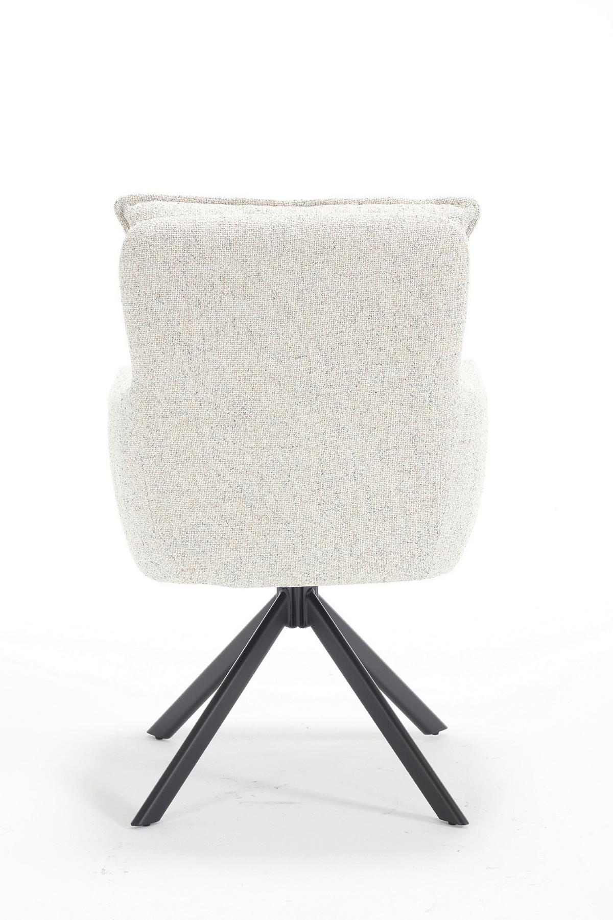 Armlehnstuhl Beige B: 60cm - Beige/Schwarz, MODERN, Textil/Metall (60/93/67cm) - Livetastic