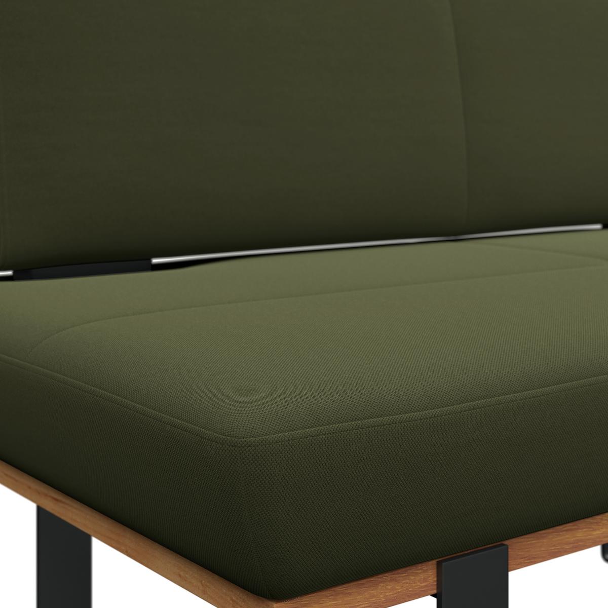 Sitzbank Tristan Webstoff moosgrün, B: 130cm - Schwarz/Grün, MODERN, Holz/Textil (130/48/90cm) - James Wood
