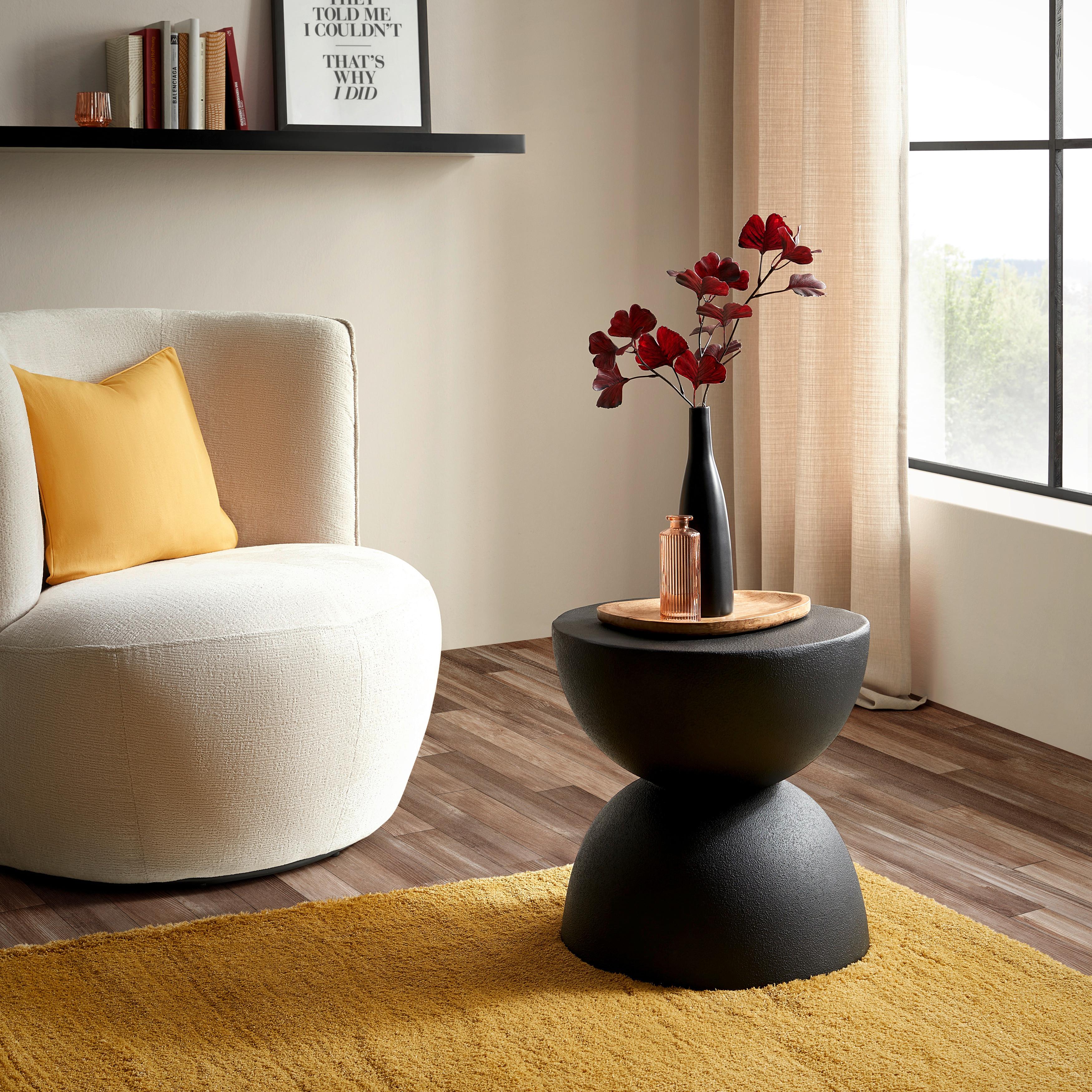 ODKLÁDACÍ STOLEK TONDO -TREND- - černá, Lifestyle, kámen (40/40/40cm) - Premium Living