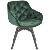 Armlehnstuhl Avegno Dunkelgrün mit drehbare Sitzfläche - Dunkelgrün/Schwarz, MODERN, Holz/Textil (58/83/63cm) - Livetastic