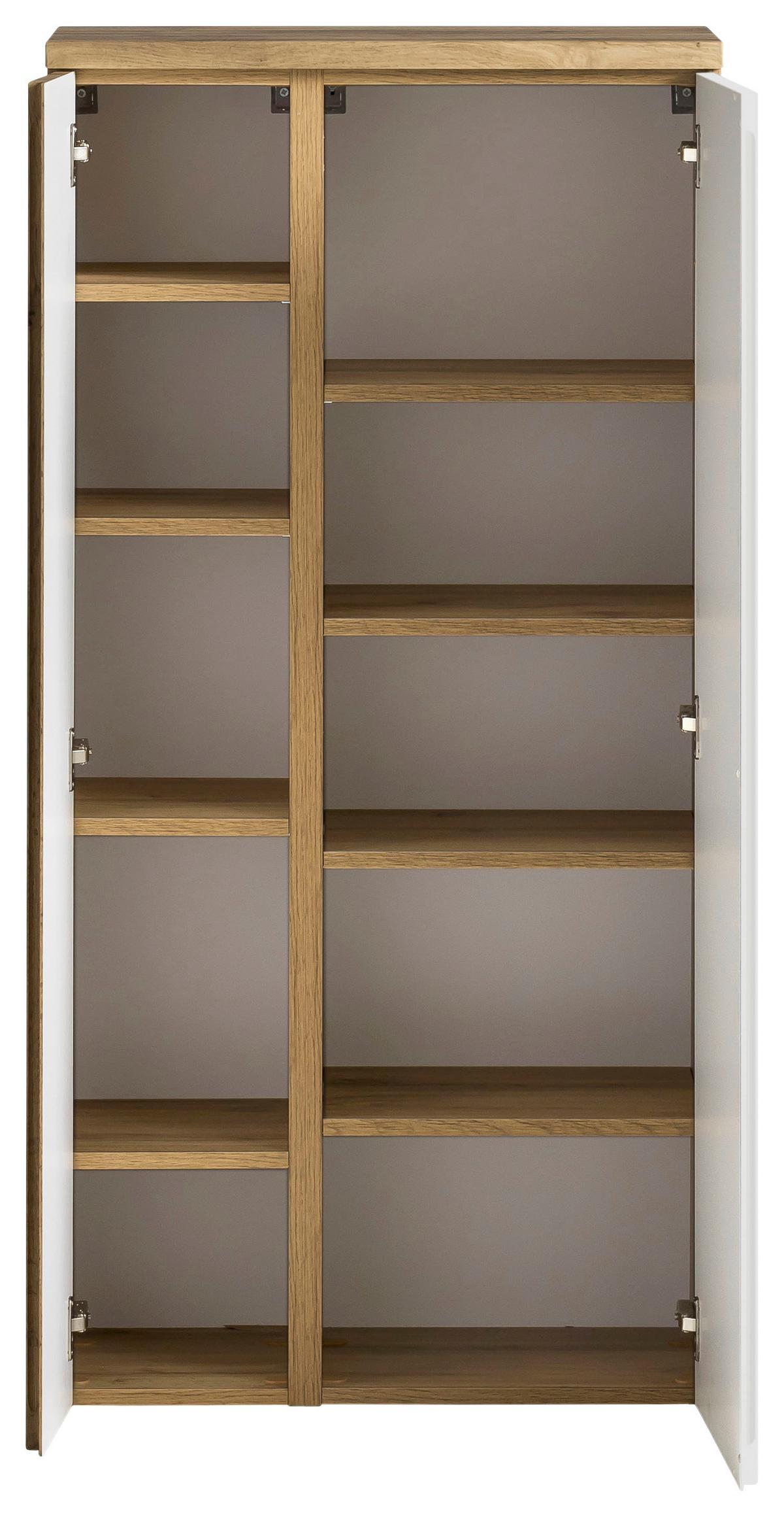 Midischrank Bad Varese B: 65 cm Weiß/Wotaneiche Dekor - Eiche Wotan/Weiß, MODERN, Holzwerkstoff (65/130/35cm) - Held