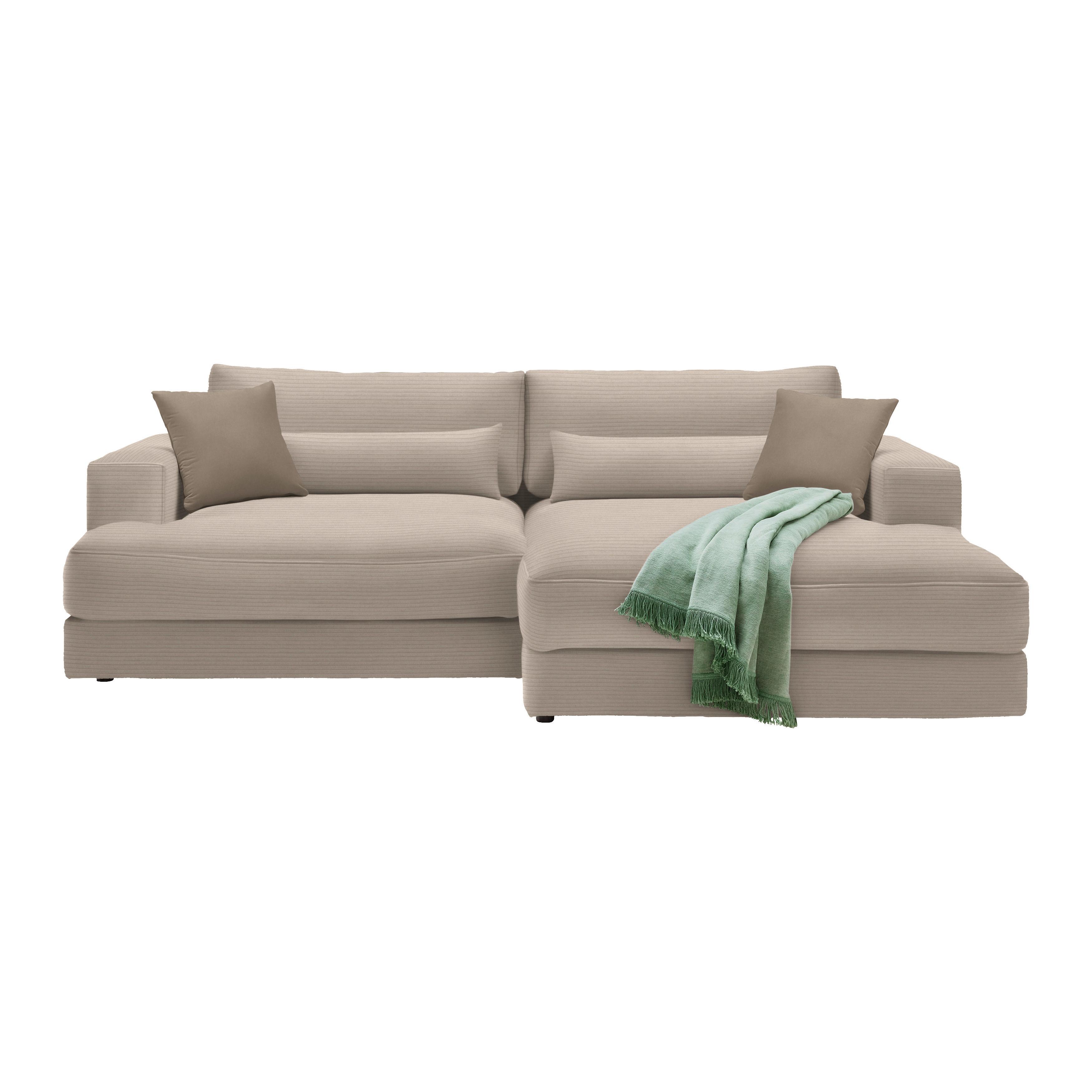 Rohová sedačka FABIONA, pravá, cappuccino menč. / cappuccino - cappuccino, Modern, drevo (268/85cm) - Premium Living