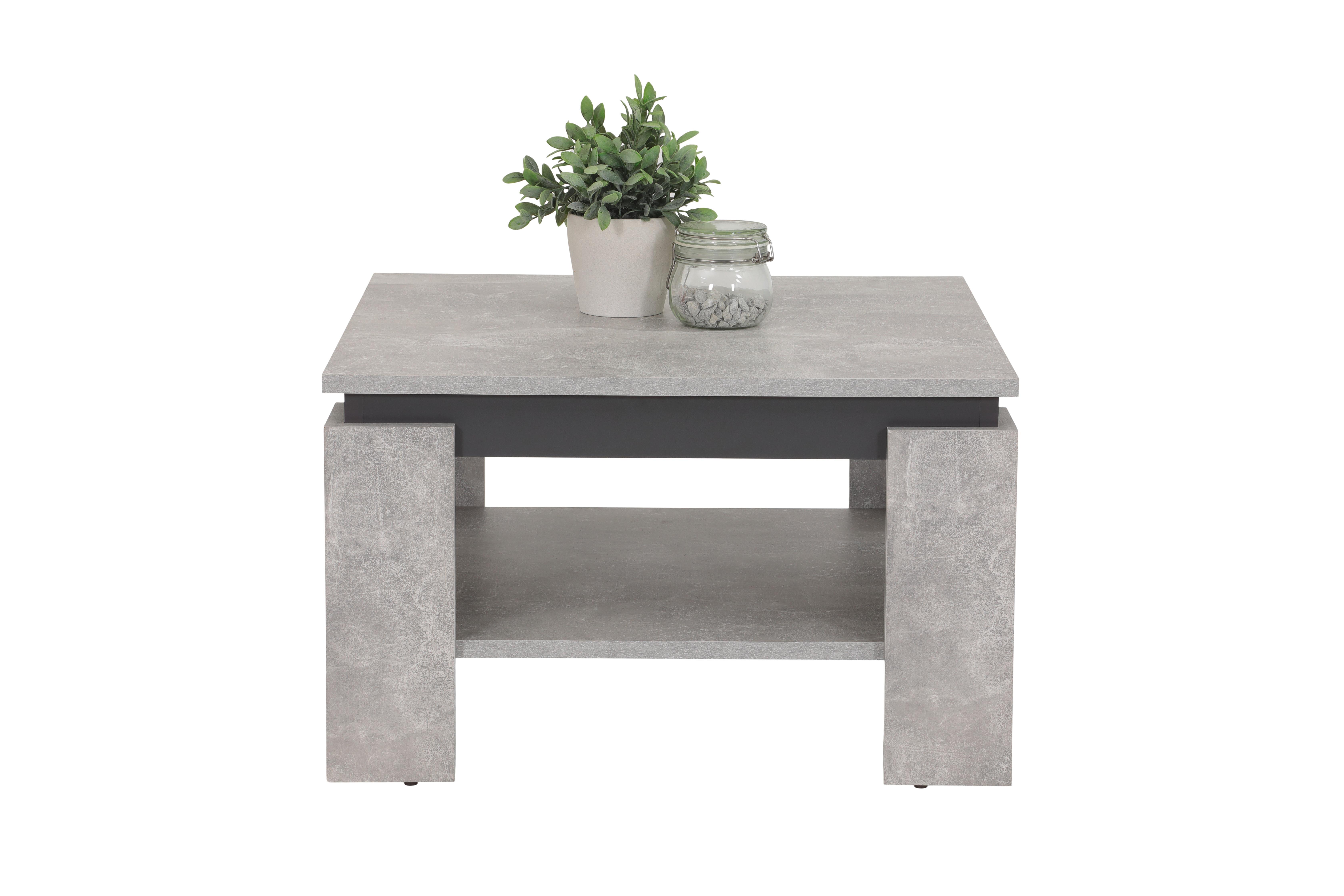 Couchtisch Tim Grau L: 68 cm - Grau, Design, Holzwerkstoff (68/68/41cm) - Livetastic