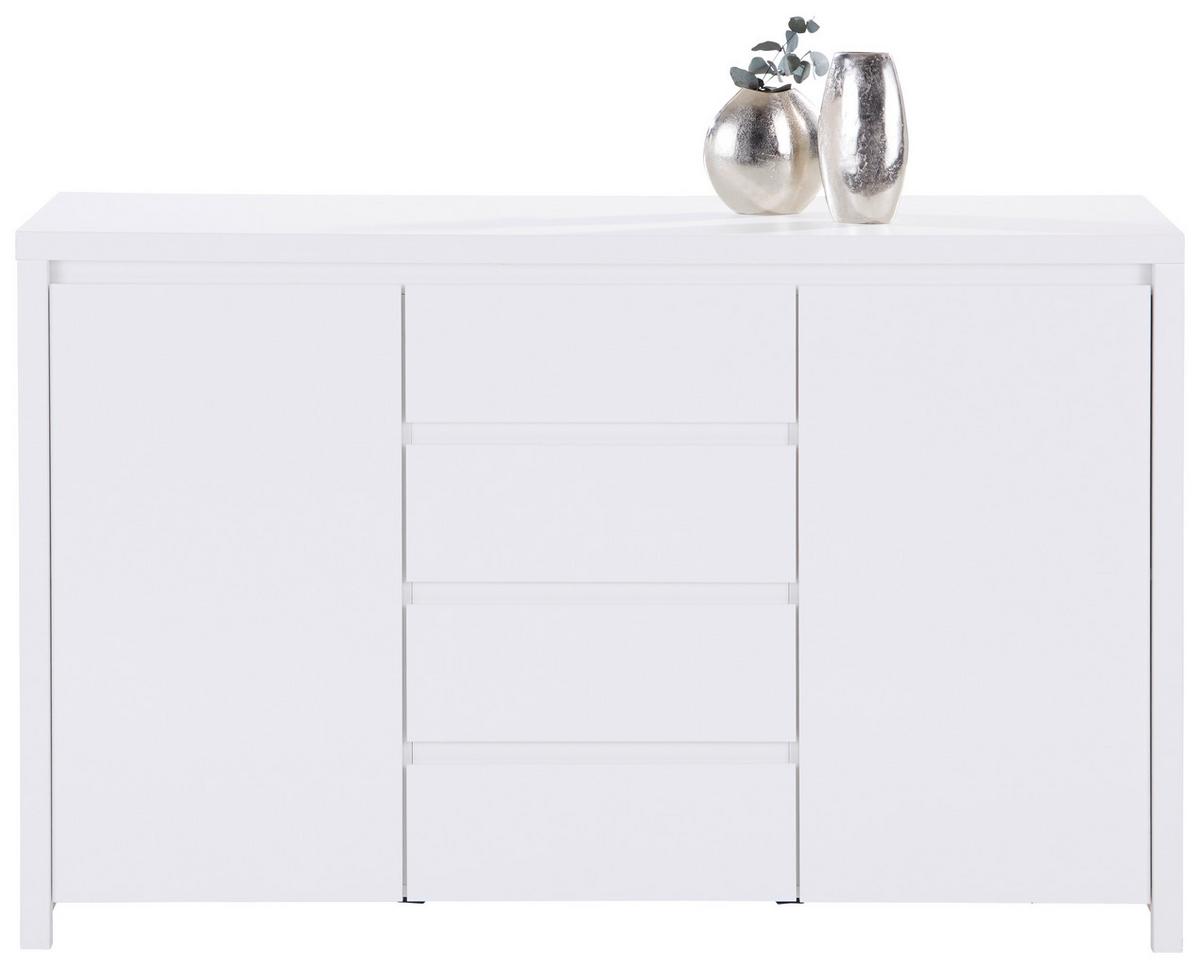 Kommode B: 143 cm Mit 2 Türen Larios, Weiß - Weiß, MODERN, Holzwerkstoff (143/91/40cm)