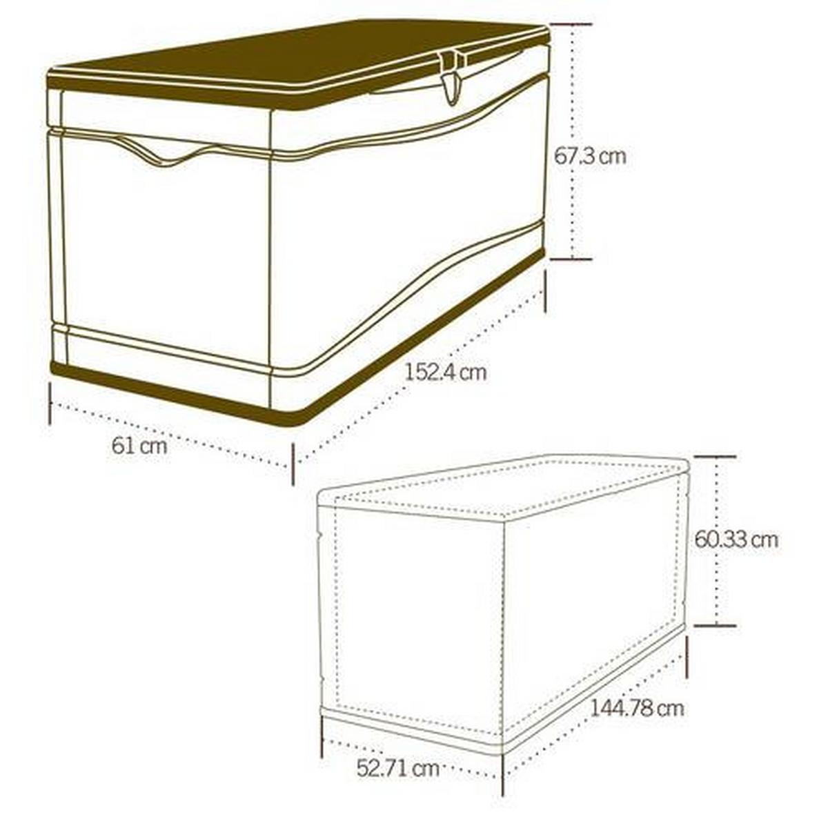 Kissenbox Kissenbox XXL 495 L - Grau, Basics, Kunststoff (153/68/61cm)
