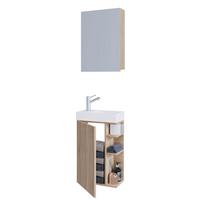 Gästebad Lumia - Weiß/Sonoma Eiche, MODERN, Glas/Keramik (40cm) - MID.YOU