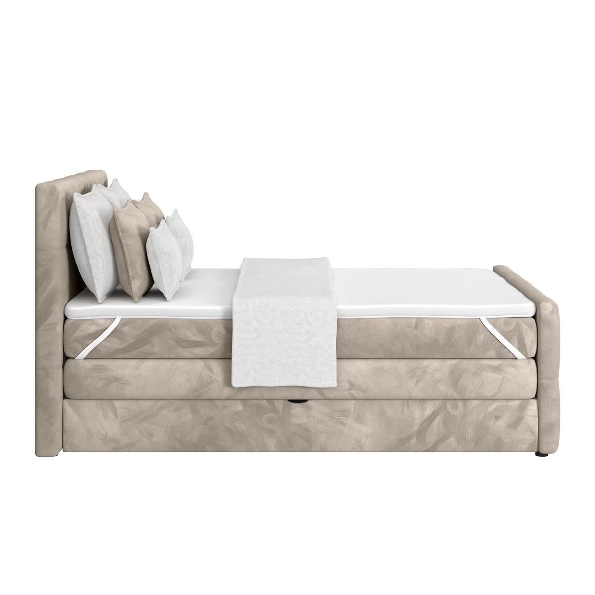 Boxspringbett mit Topper und Bettkasten 140x200 cm Medino - Taupe, KONVENTIONELL, Holz/Holzwerkstoff (140/200cm) - Luca Bessoni