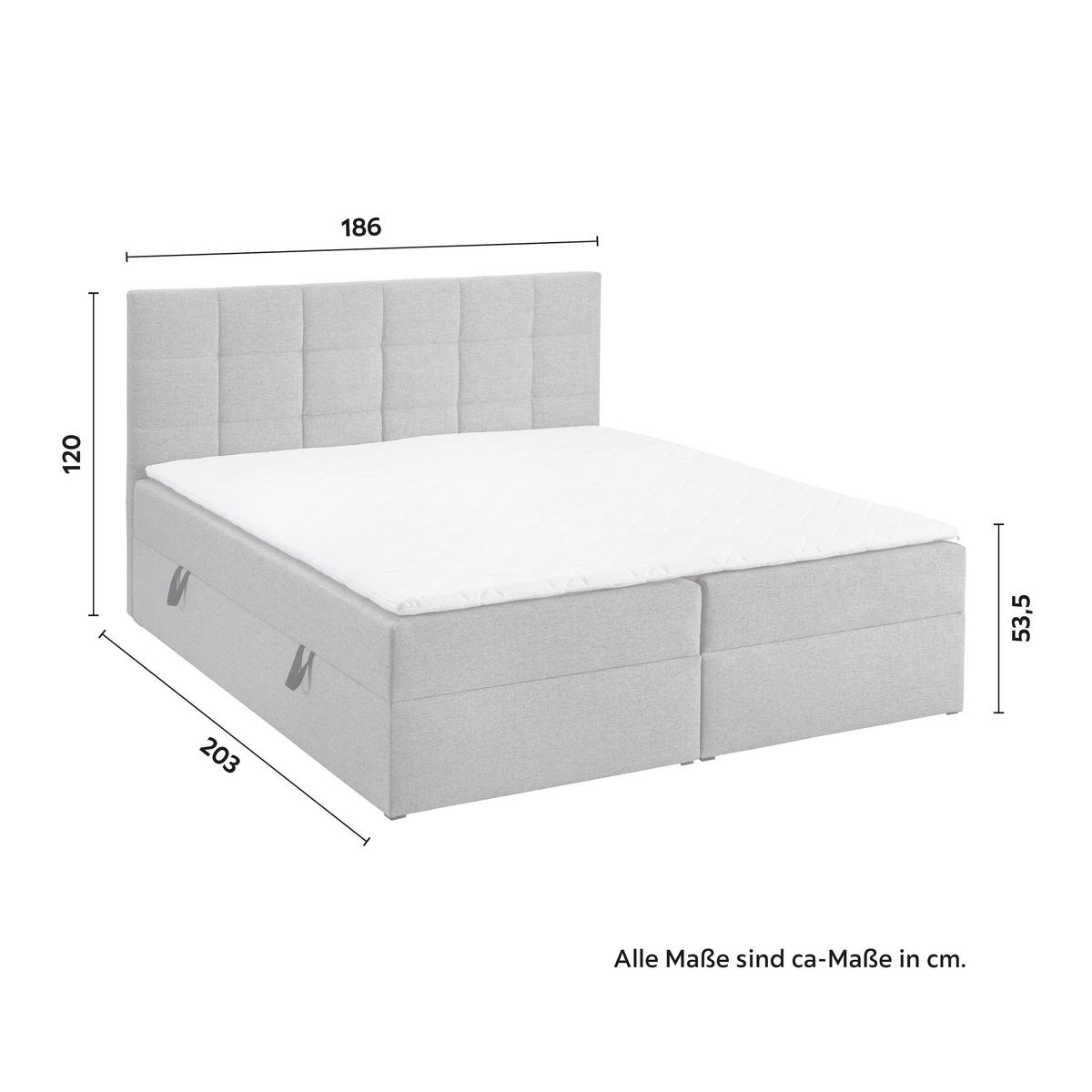 Posteľ boxspring NICOLE 180x200 - čierna/sivá, Modern, drevo/kompozitné drevo (180/200cm)