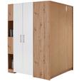 Eckschrank Begehbar mit Regal 120cm Box, Eiche Dekor/Weiß - Eichefarben/Weiß, MODERN, Holzwerkstoff (120/205/150cm) - Ondega