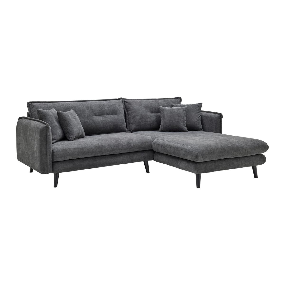 Sedací souprava DAJANA, tmavě šedá - černá/tmavě šedá, Moderní, dřevo/textil (251/102/173cm) - P & B