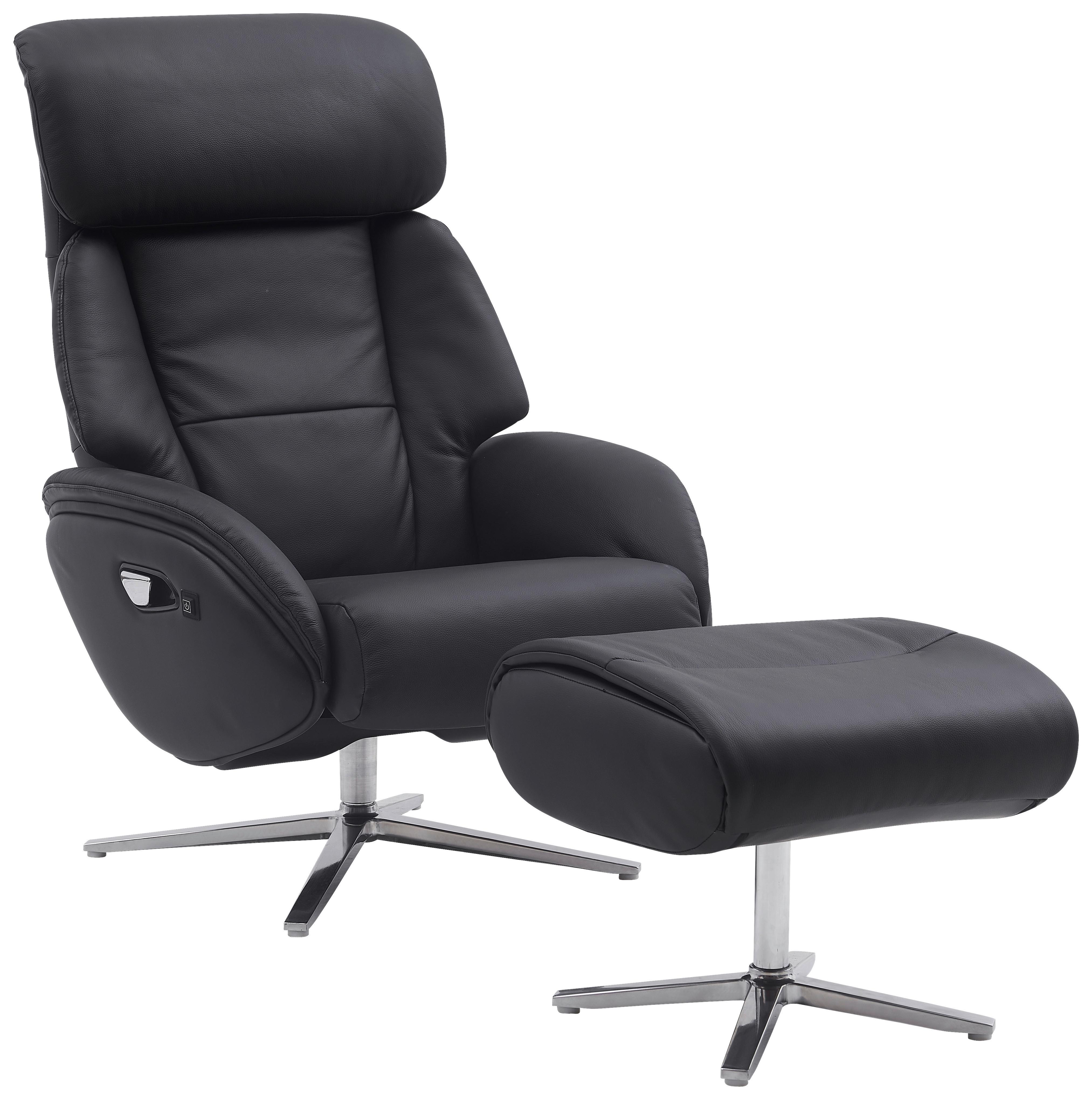 Massagesessel Oli - Silberfarben/Schwarz, Design, Leder/Textil (76/107/82cm) - Livetastic