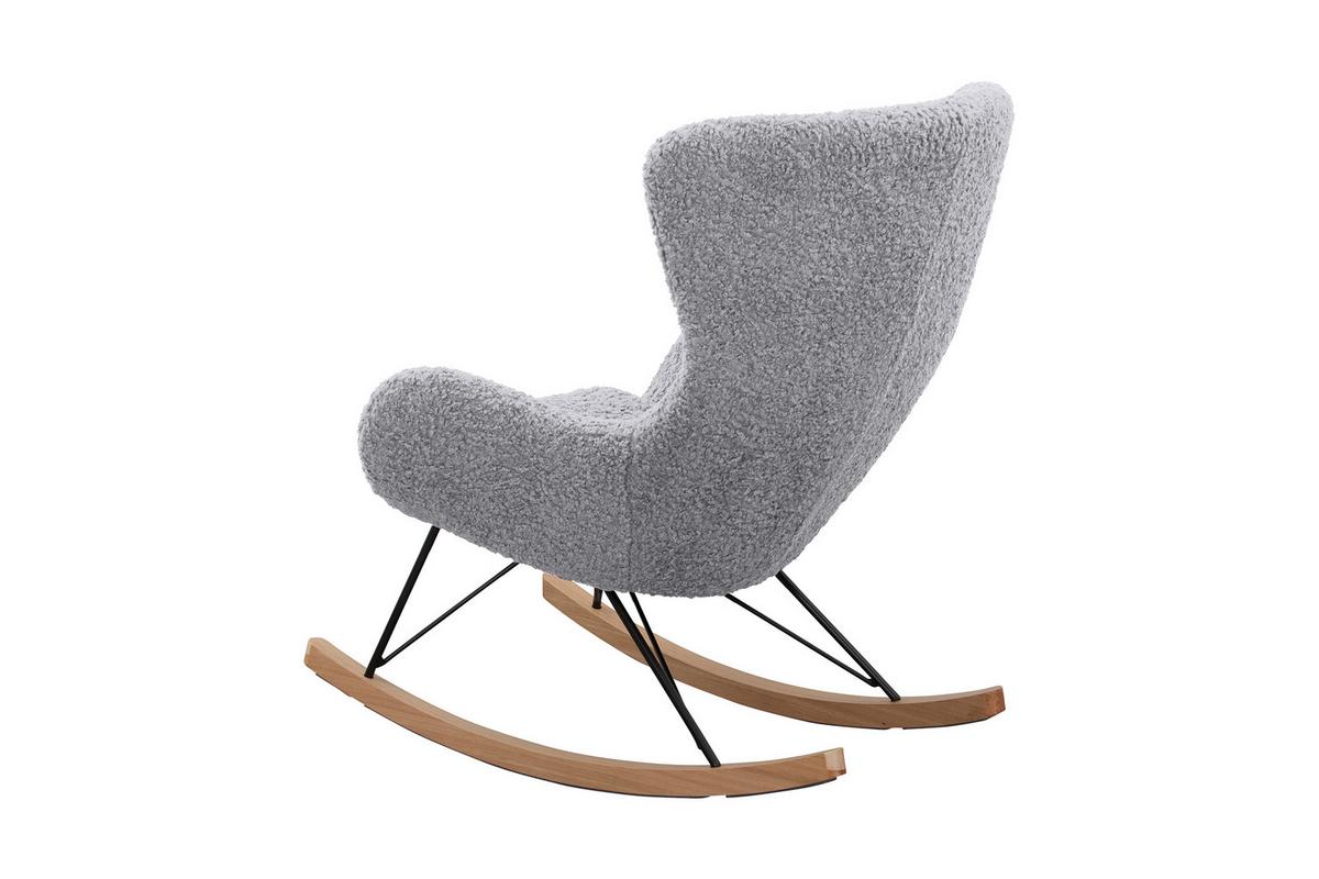 Schaukelstuhl Hellgrau B: 75 Cm - Eichefarben/Hellgrau, MODERN, Textil/Metall (75/106/102cm) - Livetastic