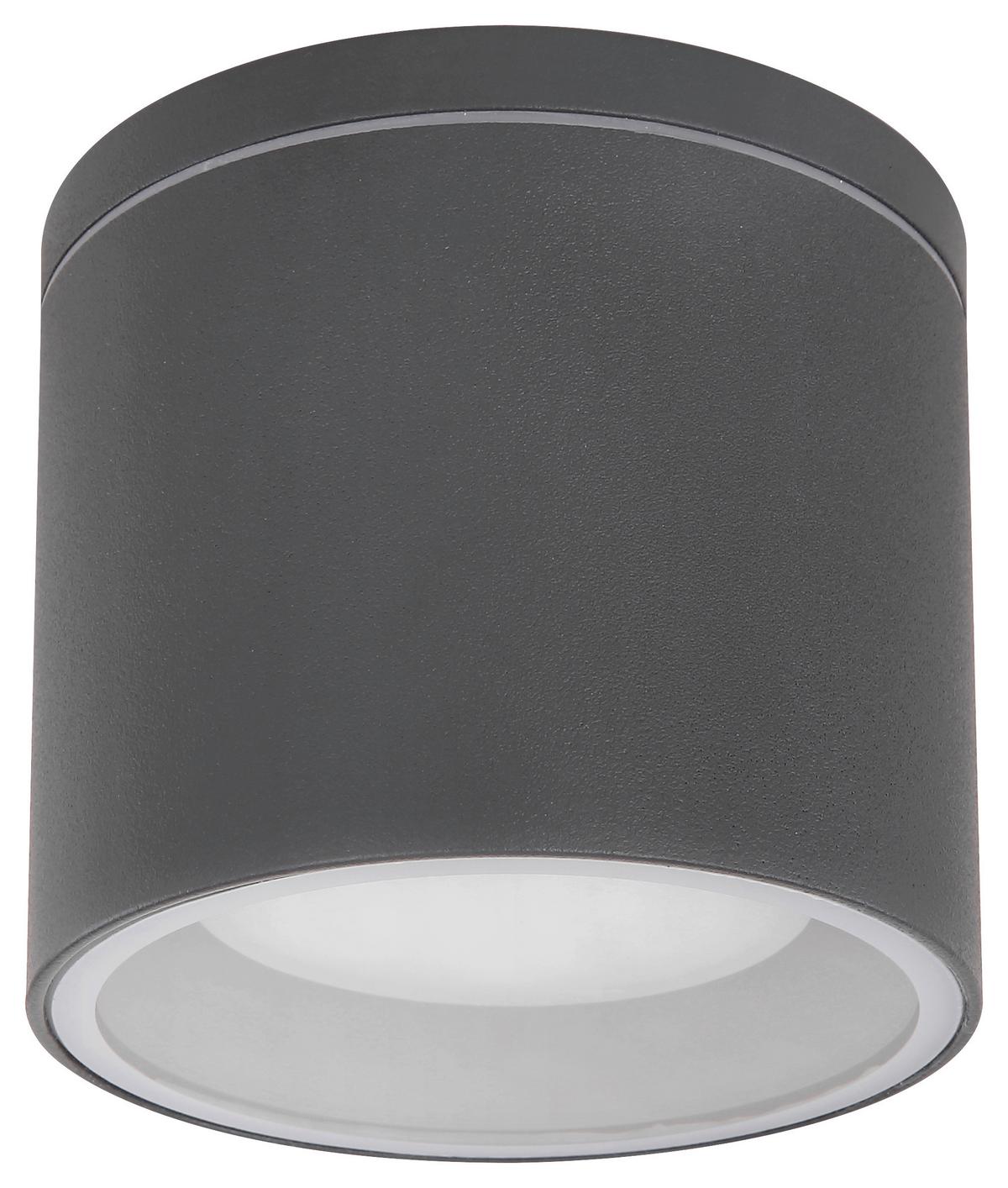 Led Außendeckenleuchte Alcala 11 Watt Metall/Glas - Klar/Anthrazit, Basics, Glas/Metall (10,8/9,6cm) - Globo