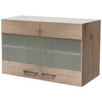 Kuchyňská horní skříňka RIVA HGH100, 100cm - dub San Remo/čiré, Moderní, kov/kompozitní dřevo (100/54,8/32cm)