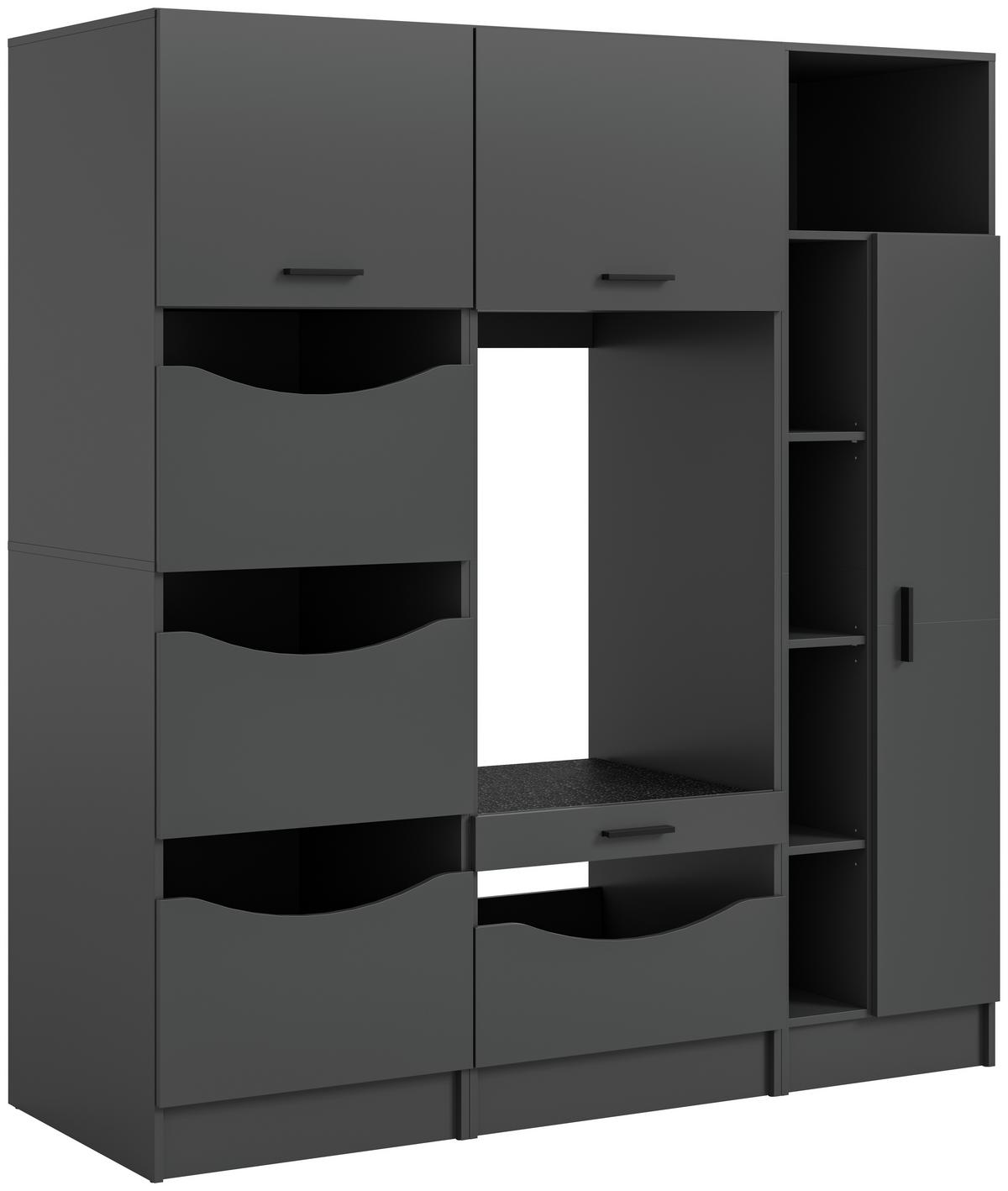 Prádelna Free Antracit - antracitová, Basics, kompozitní dřevo (176/195/68cm) - MID.YOU