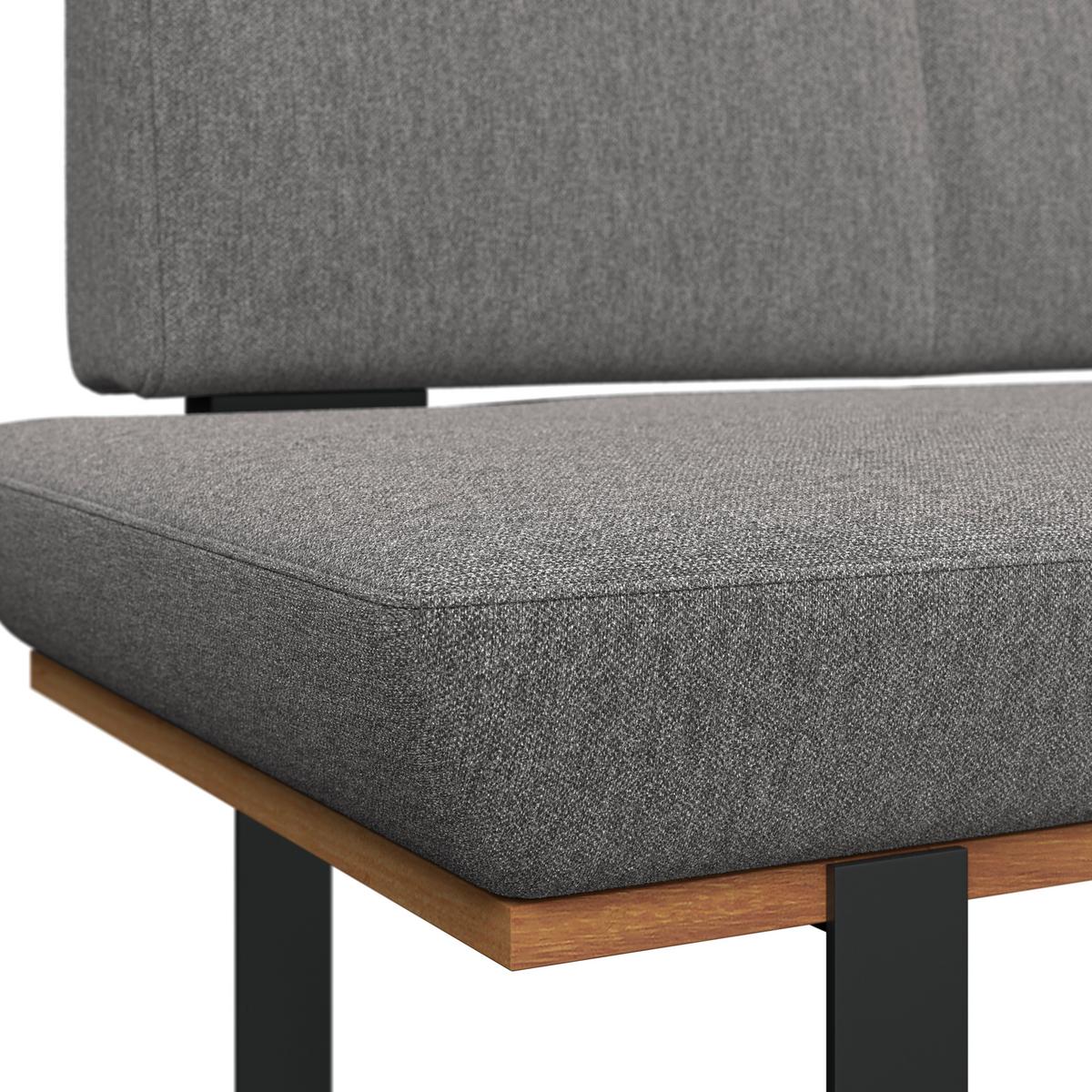 Eckbank Tristan Webstoff grau, S:225x175cm - Schwarz/Grau, MODERN, Holz/Textil (225/175cm) - James Wood