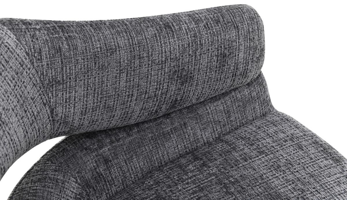 Armlehnstuhl Cleo Grau B: 58 cm - Schwarz/Grau, MODERN, Holz/Textil (58/85/62cm) - Livetastic