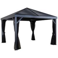 Pavillon South Beach 363x363 Cm Wetterfest Gartenpavillon - Anthrazit, Basics, Metall (363/310/363cm)