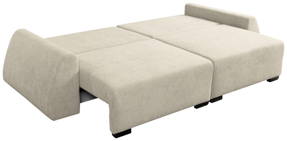 Schlafsofa Almi Boucle Beige, B: 260 Cm - Beige/Schwarz, Design, Textil (260/100/80cm) - Livetastic