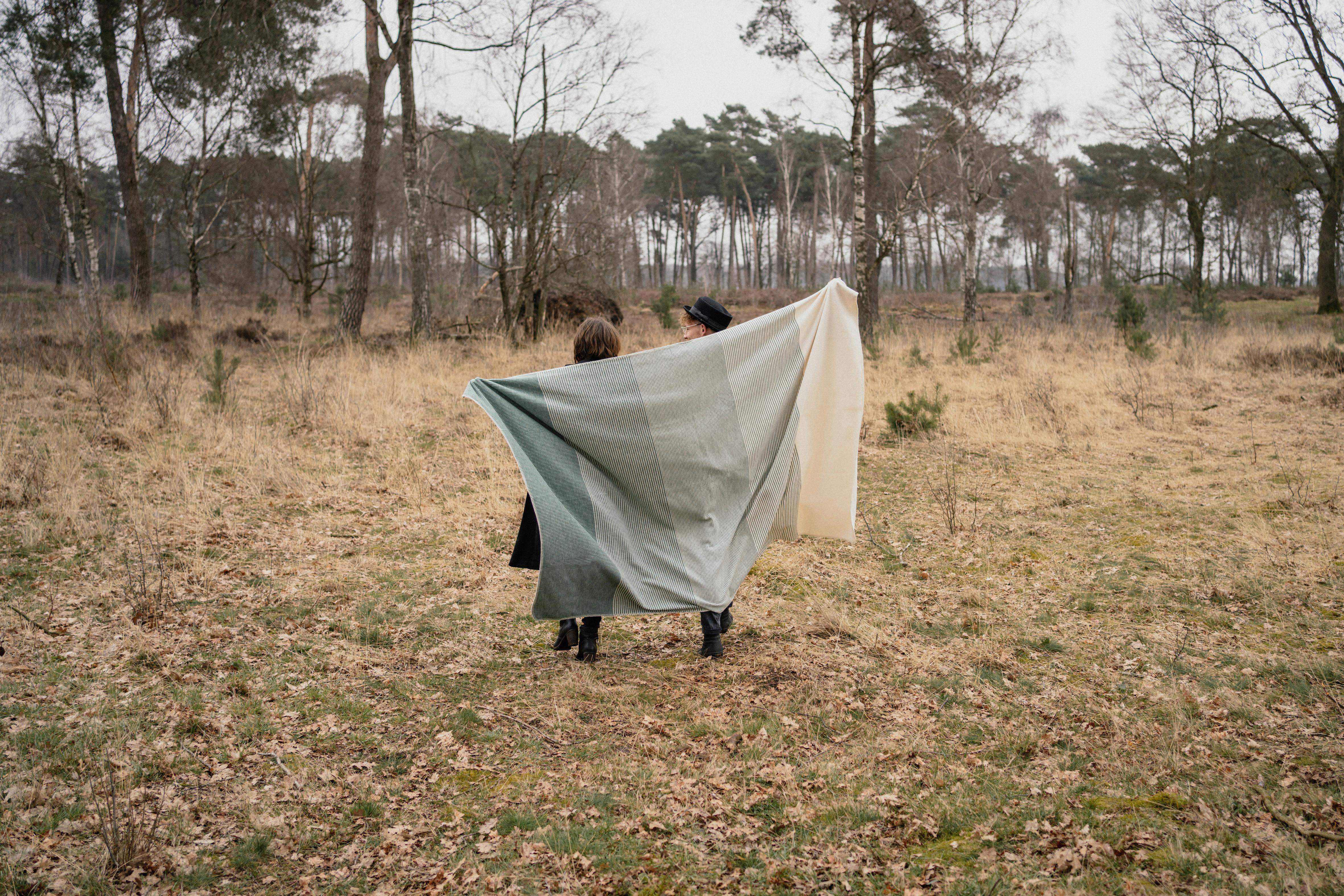 Kuscheldecke Salerno Weiß/Grün 140x200cm Streifen - Weiß/Grün, KONVENTIONELL, Textil (140/200cm) - Ibena