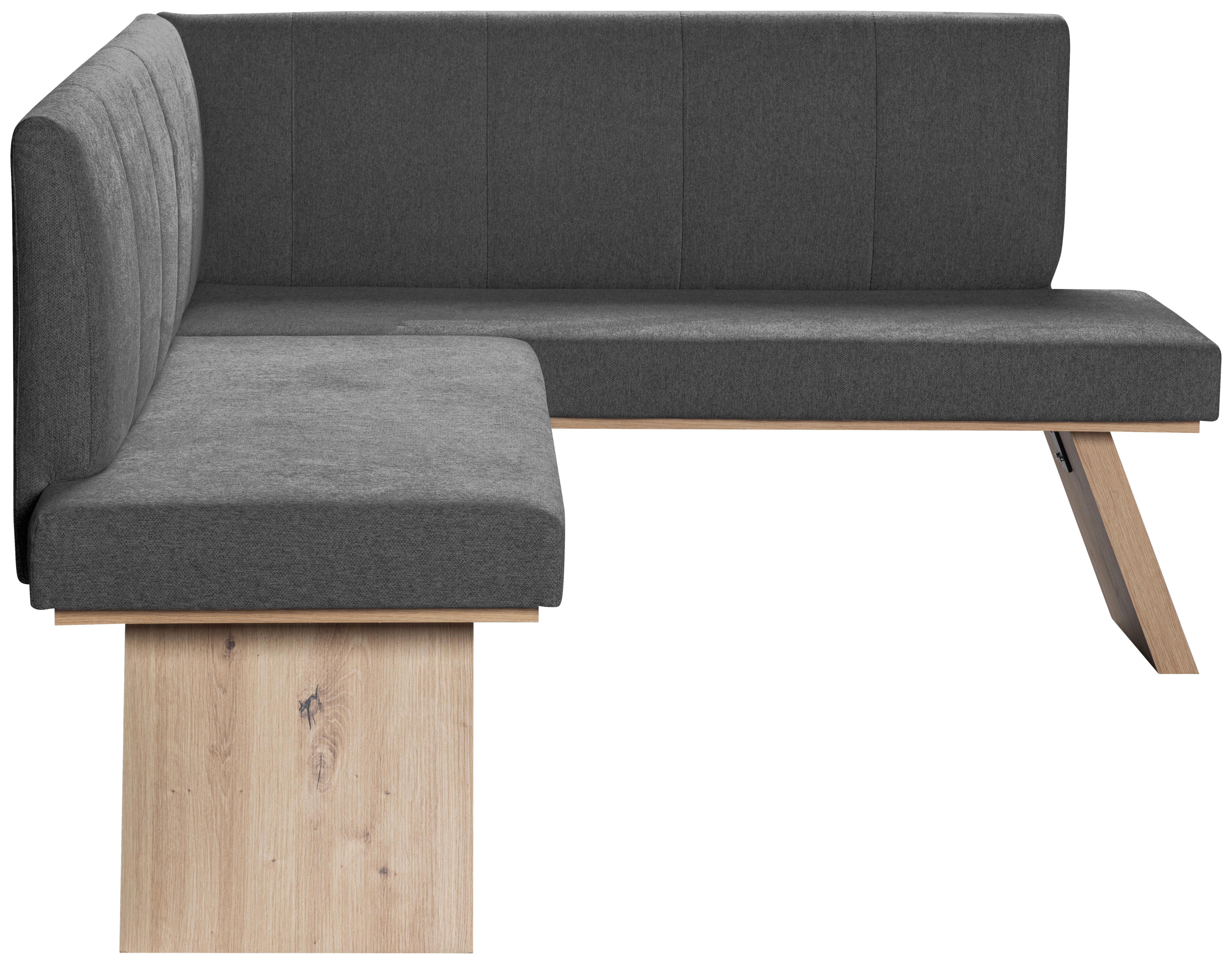 Eckbank Emma Ii - Eichefarben/Grau, KONVENTIONELL, Holzwerkstoff/Textil (150/185cm)