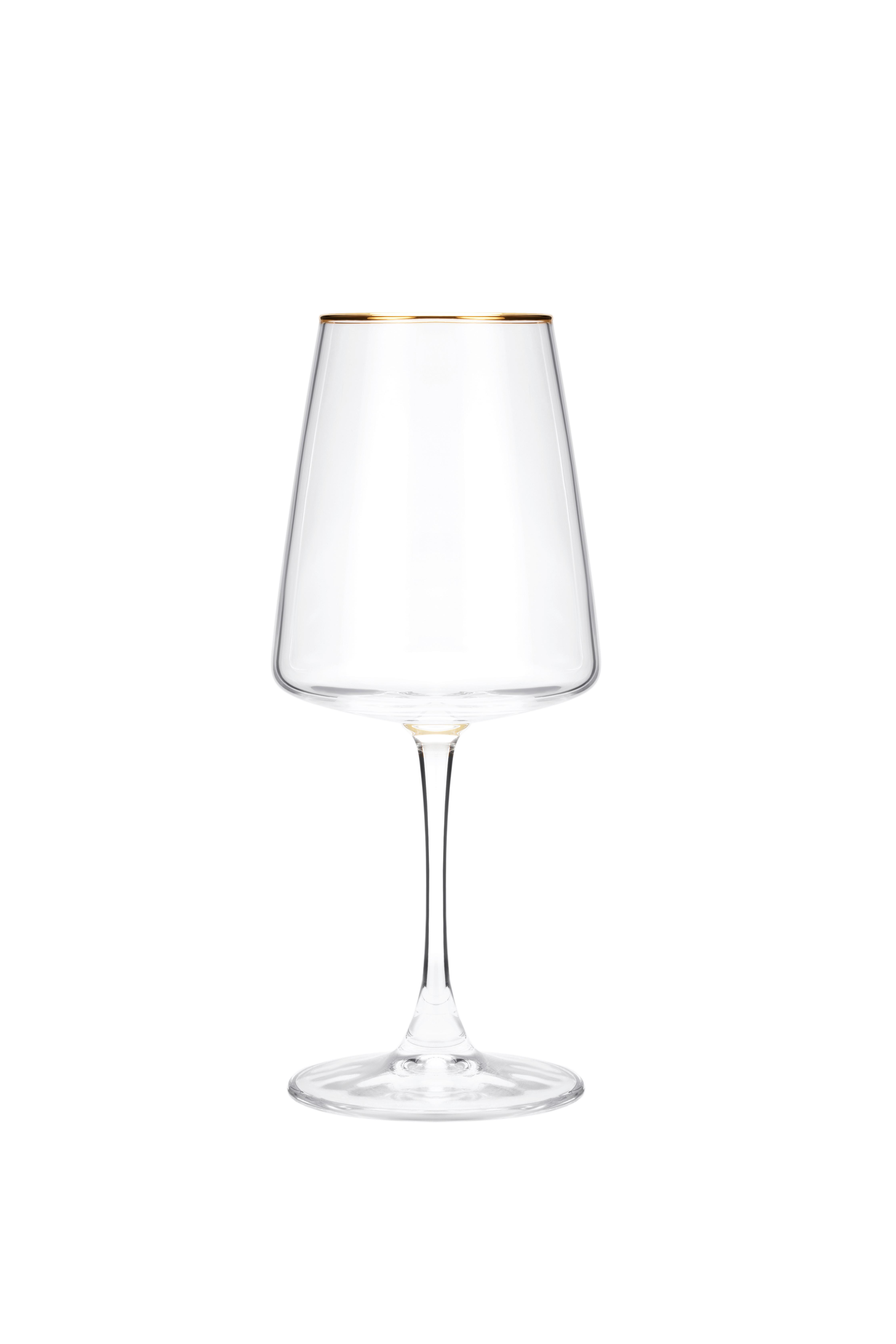 Rotweinglas Winona - Klar/Goldfarben, Basics, Glas (6.5/22.5cm) - Luca Bessoni