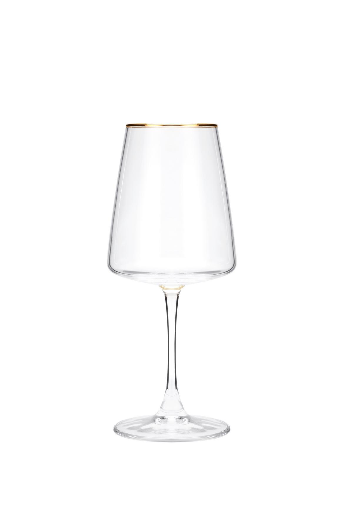 Rotweinglas Winona - Klar/Goldfarben, Basics, Glas (6.5/22.5cm) - Luca Bessoni