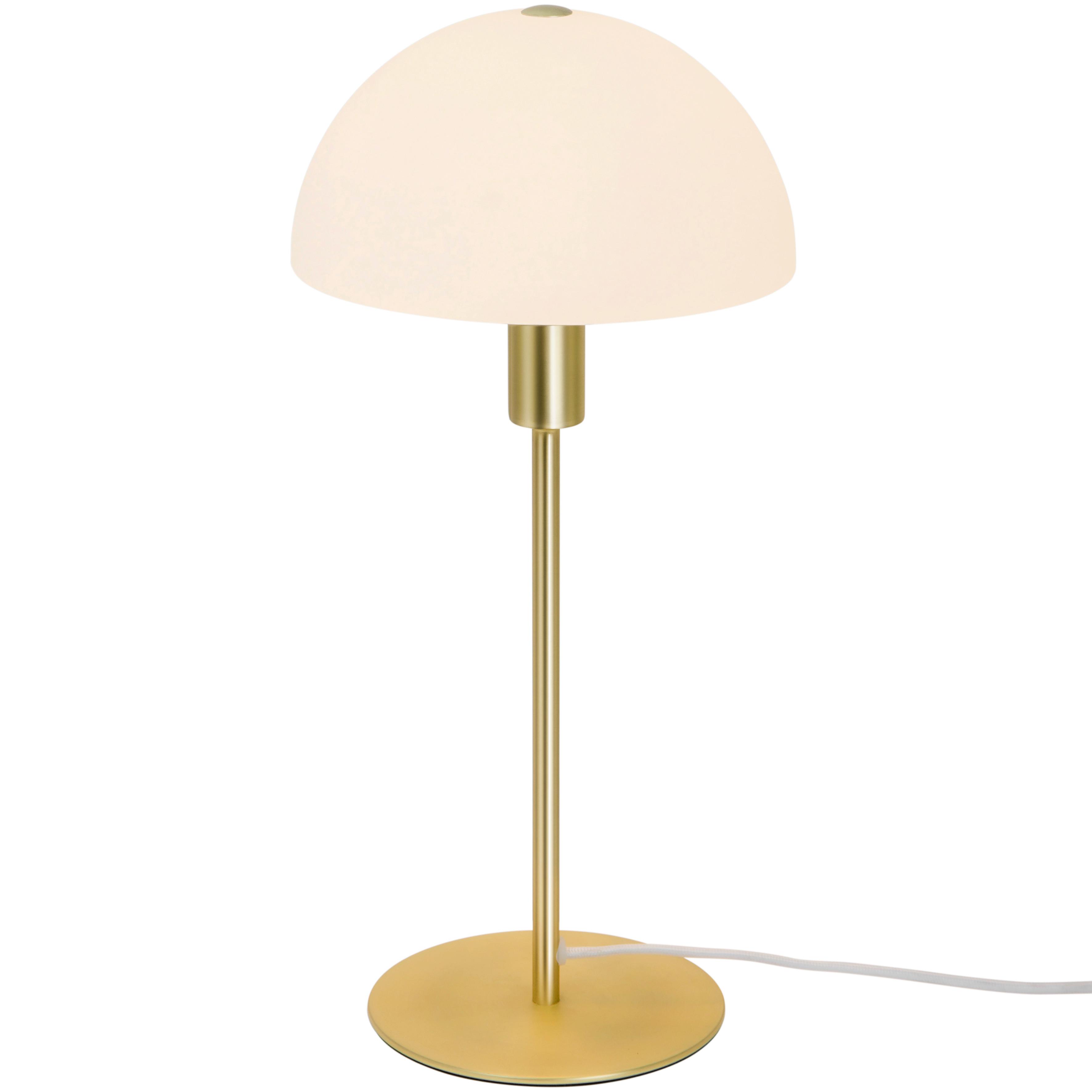 Tischleuchte Ellen Weiß Goldfarben D: 20 Cm - Messingfarben/Goldfarben, Basics, Glas/Metall (20/41,5cm) - Nordlux