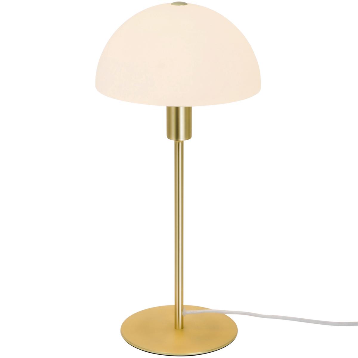 Tischleuchte Ellen Weiß Goldfarben D: 20 Cm - Messingfarben/Goldfarben, Basics, Glas/Metall (20/41,5cm) - Nordlux