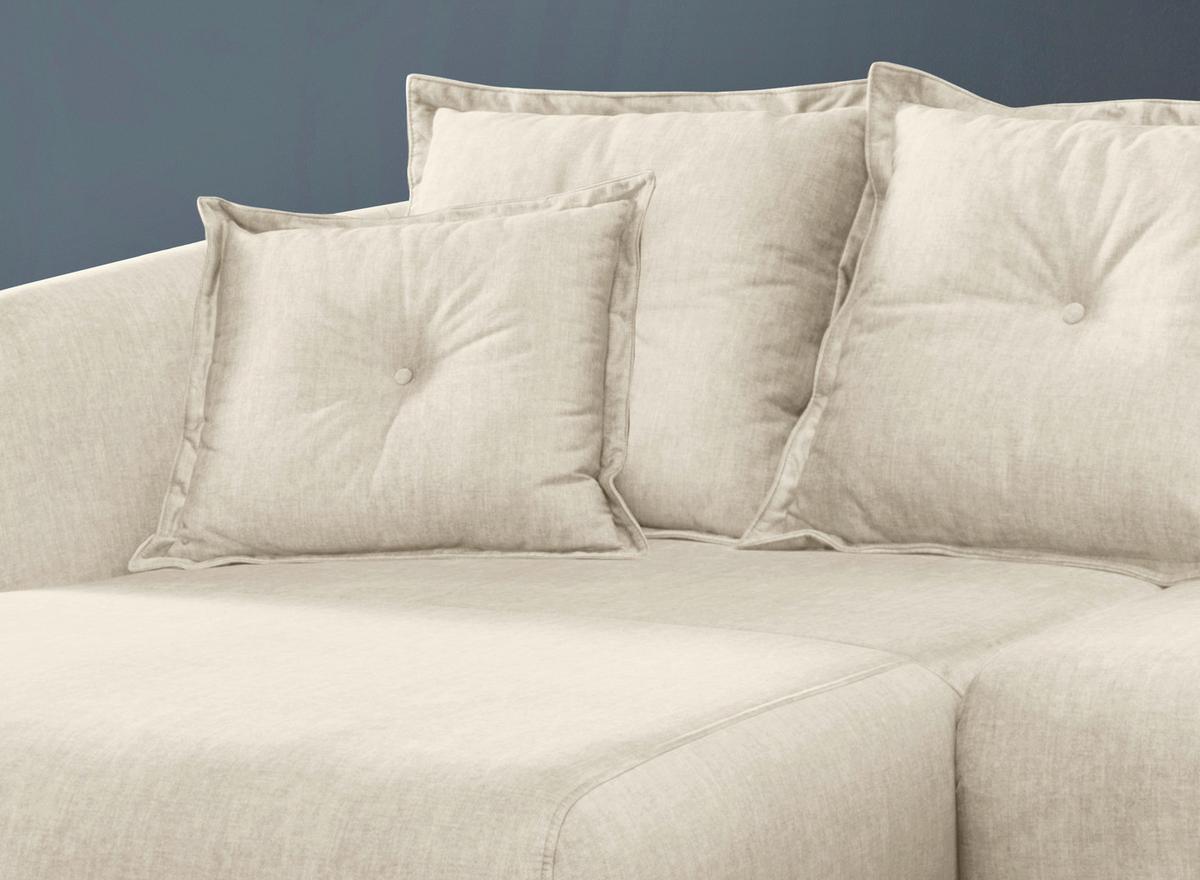 Ecksofa Baggio Beige, Schwarz, S: 162x277 Cm - Beige/Schwarz, MODERN, Textil (162/277cm) - Livetastic