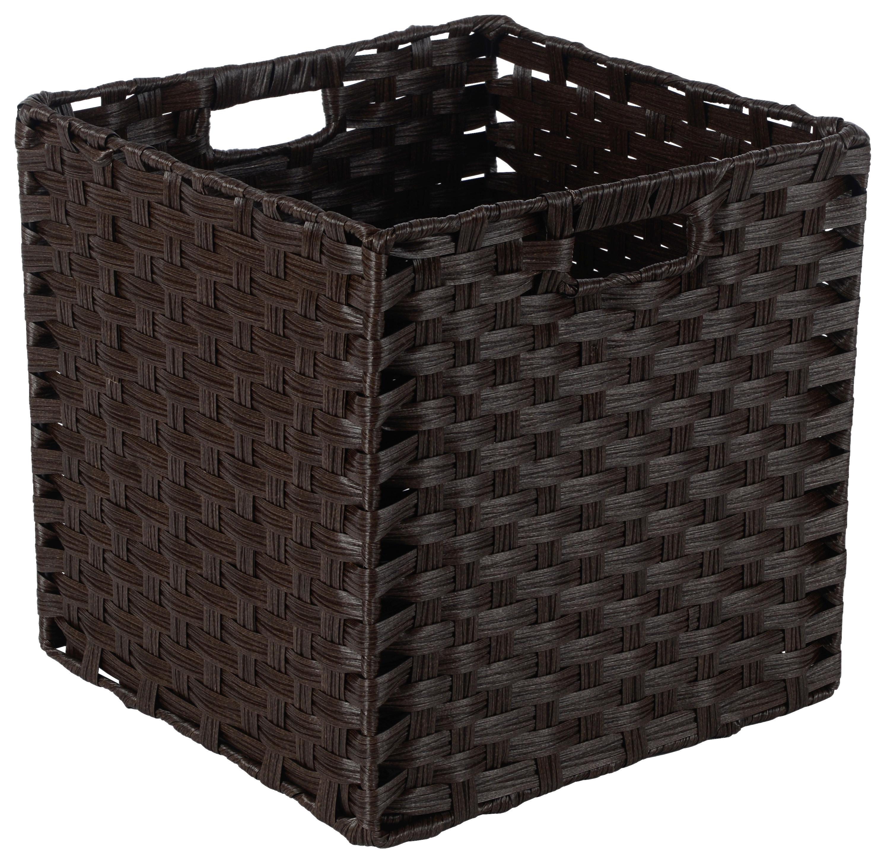KOŠ KUBA - tmavě hnědá, kov/plast (38/30/28cm) - Mömax