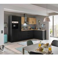 Eckküche Turin Schwarz/Eiche Dekor 300x165 cm - Schwarz/Eiche Artisan, Basics, Holzwerkstoff (300/165cm) - MID.YOU