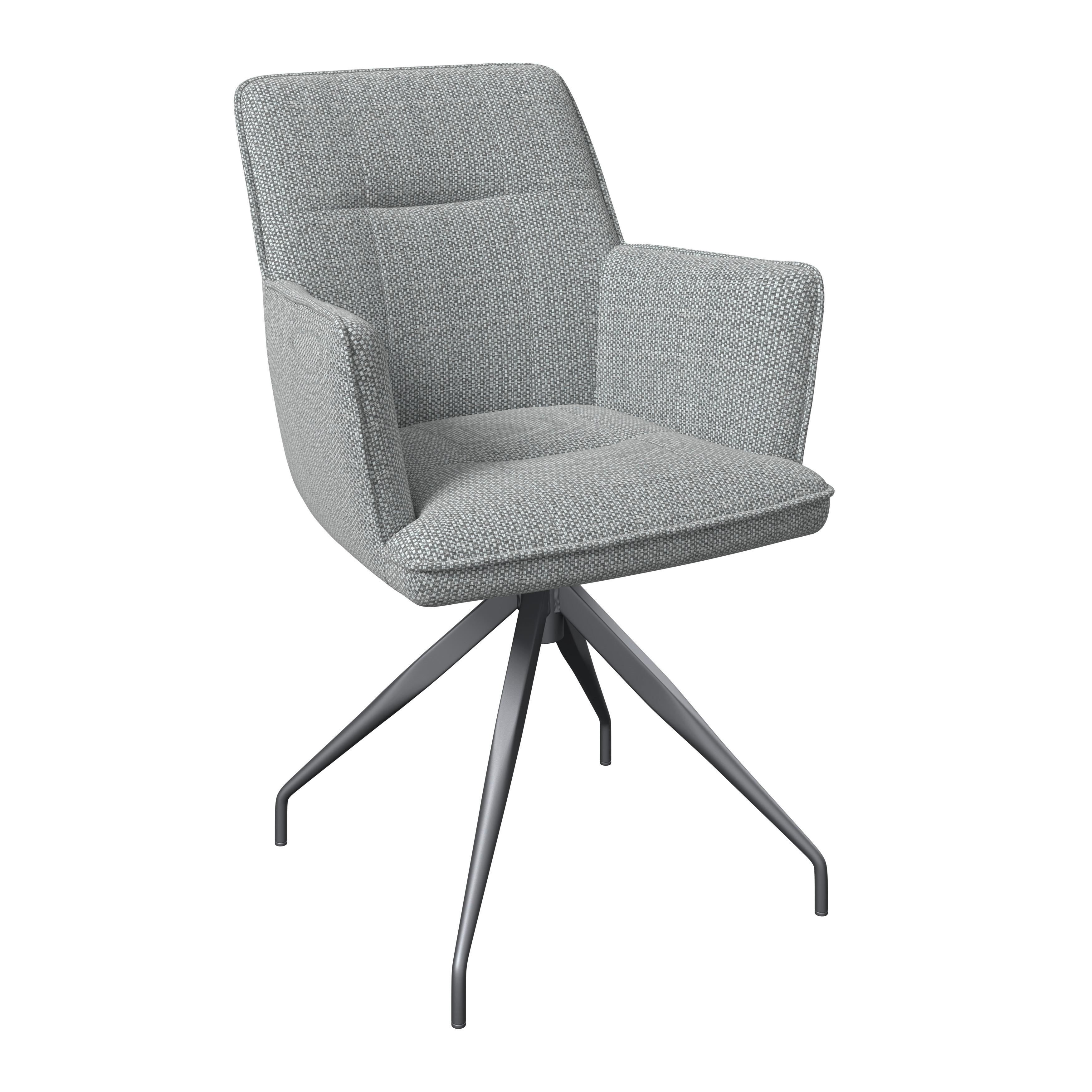 ZAHRADNÍ ŽIDLE GLAMOUR - antracitová/béžová, Moderní, kov/textil (62/62/87cm)